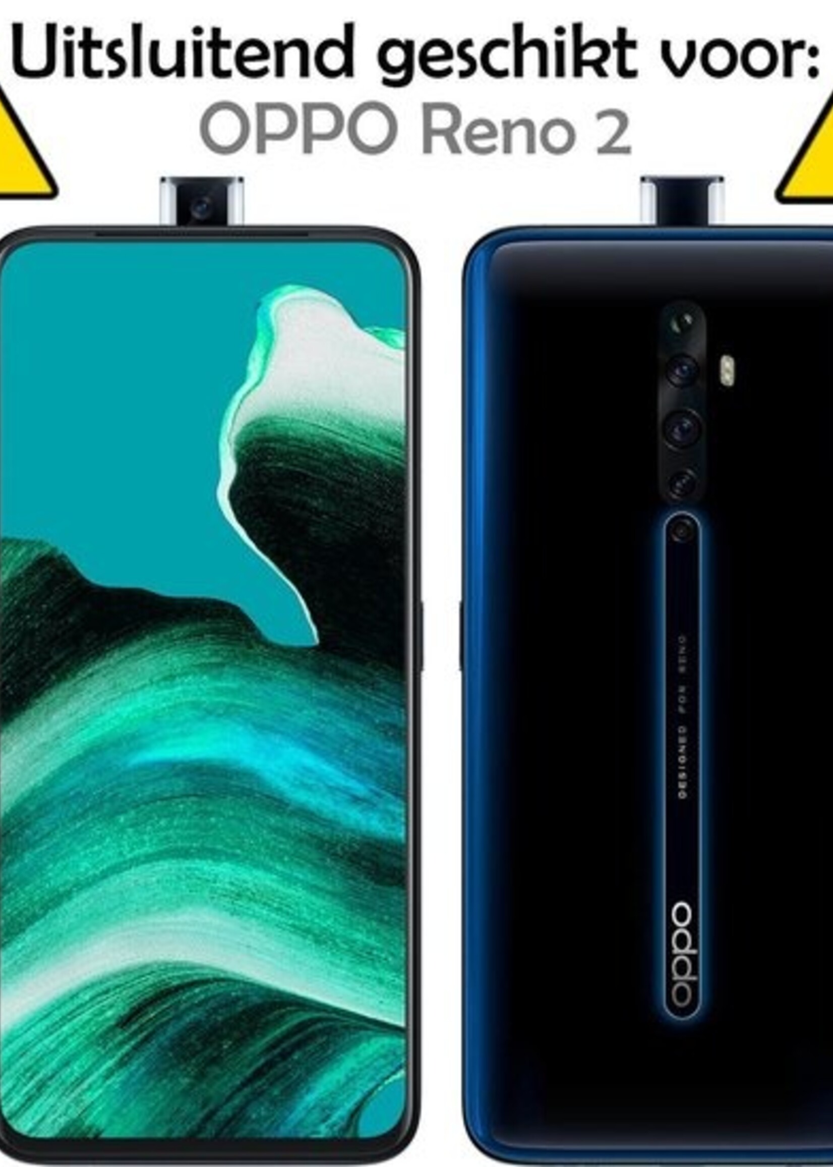 LUQ Hoesje Geschikt voor OPPO Reno 2 Hoesje Shockproof Case Siliconen - Hoes Geschikt voor OPPO Reno 2 Hoes Cover Siliconen - Transparant - 2 Stuks