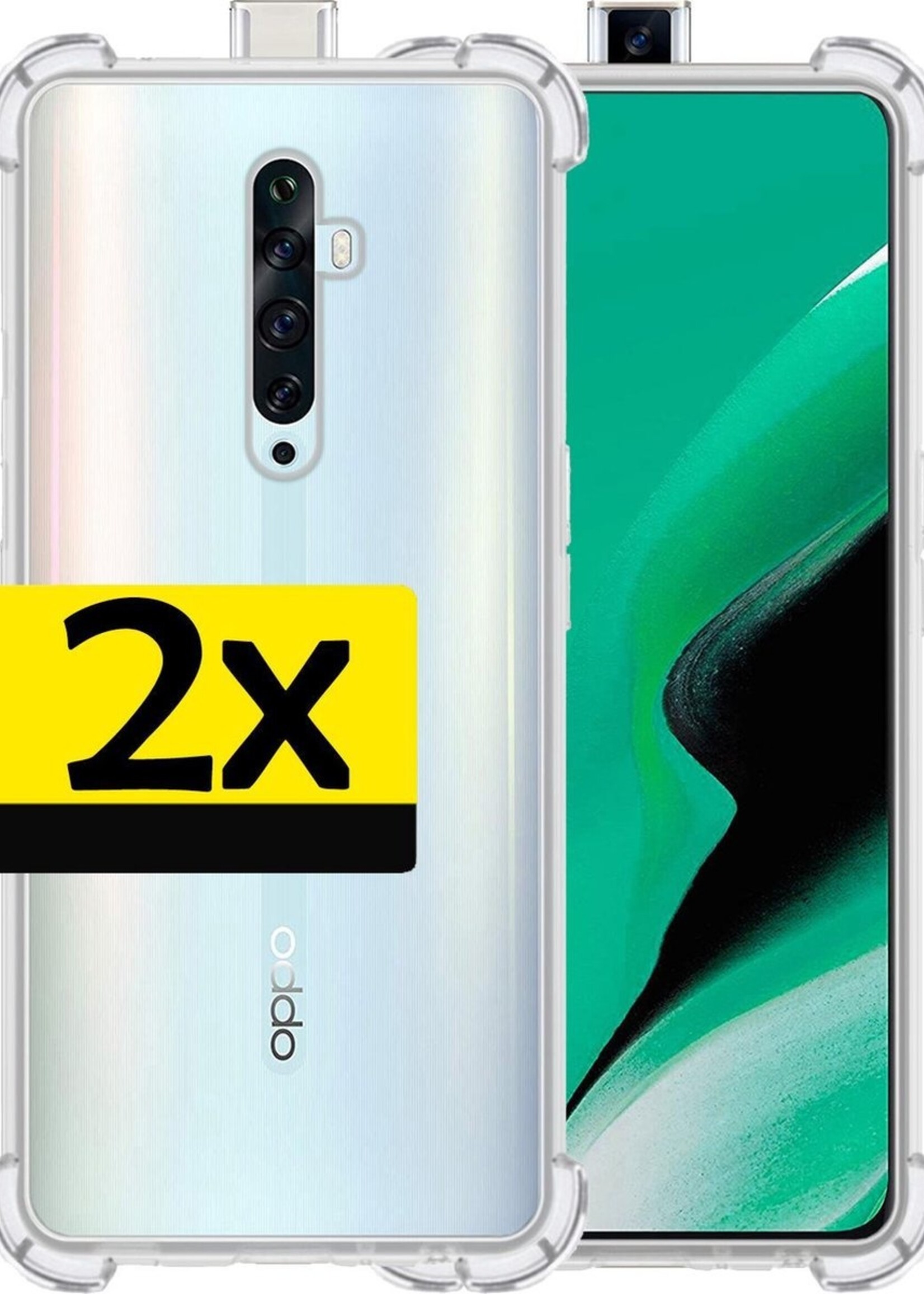 LUQ Hoesje Geschikt voor OPPO Reno 2Z Hoesje Shockproof Case Siliconen - Hoes Geschikt voor OPPO Reno 2Z Hoes Cover Siliconen - Transparant - 2 Stuks