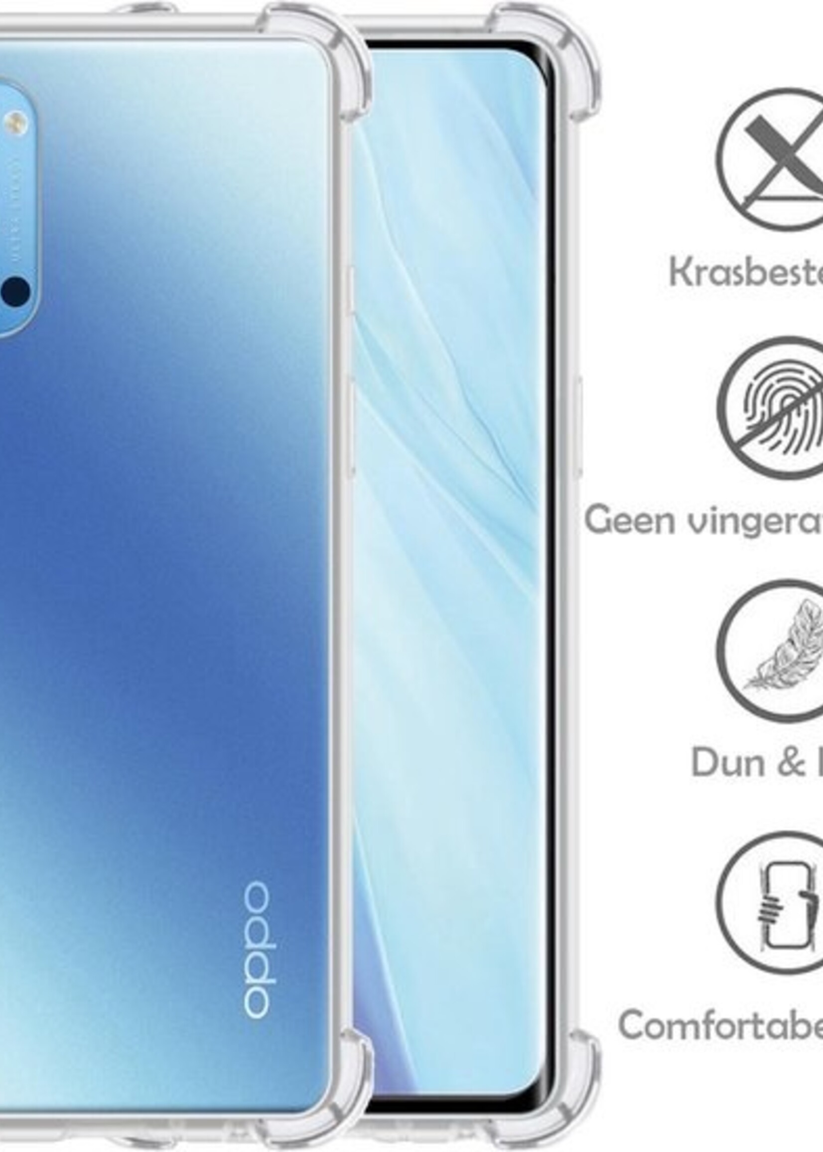 LUQ Hoesje Geschikt voor OPPO Reno 4 Pro 5G Hoesje Shockproof Case Siliconen - Hoes Geschikt voor OPPO Reno 4 Pro Hoes Cover Siliconen - Transparant - 2 Stuks