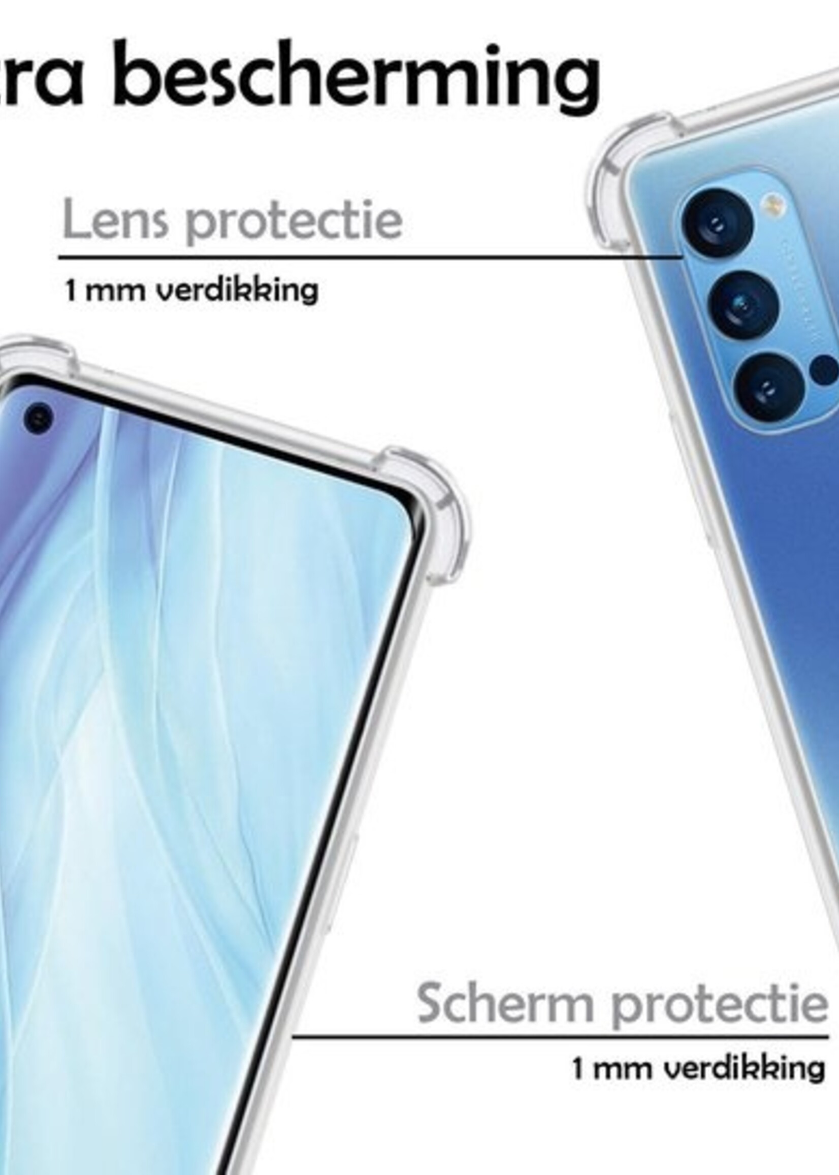 LUQ Hoesje Geschikt voor OPPO Reno 4 Pro 5G Hoesje Shockproof Case Siliconen - Hoes Geschikt voor OPPO Reno 4 Pro Hoes Cover Siliconen - Transparant - 2 Stuks