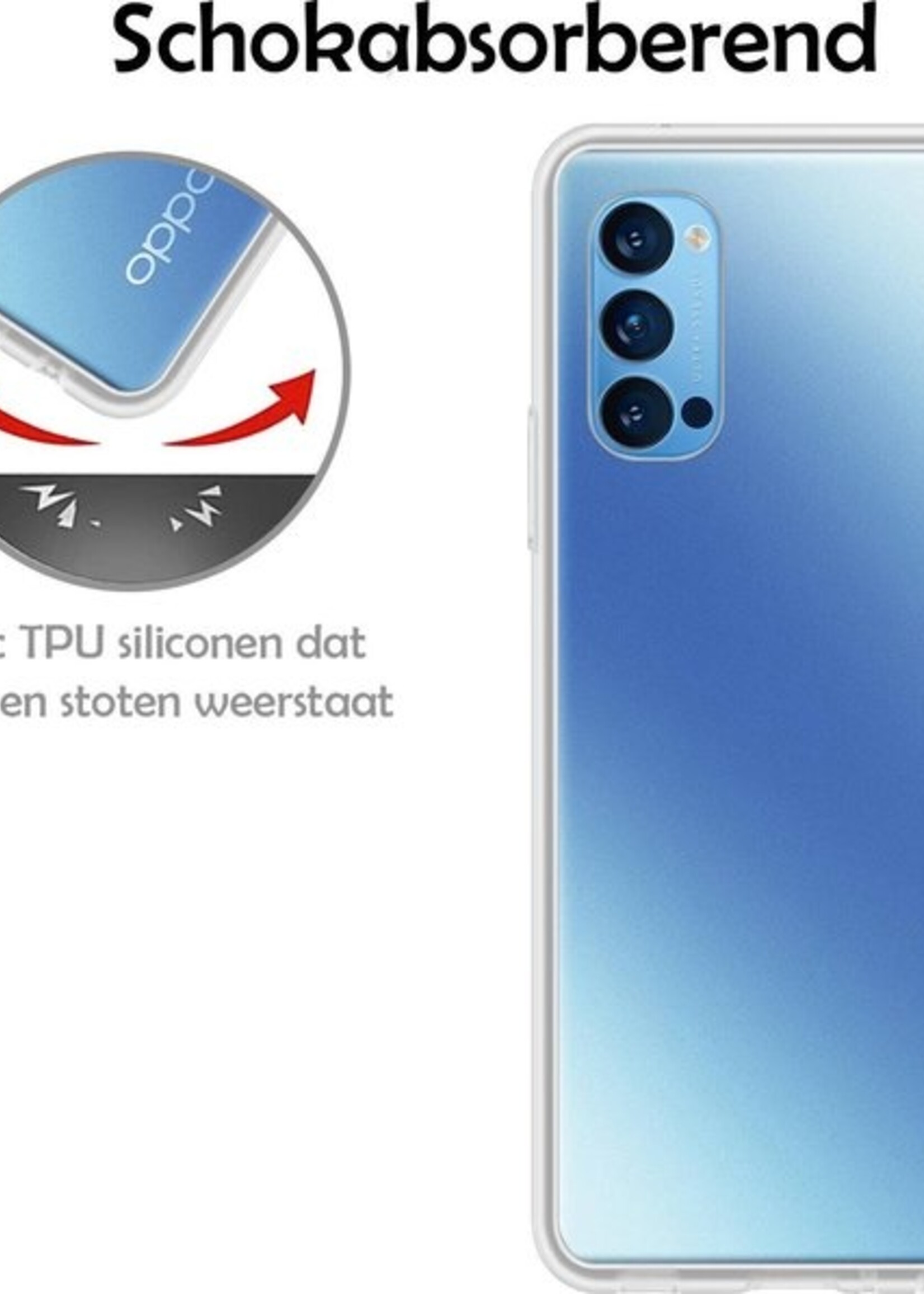 LUQ Hoesje Geschikt voor OPPO Reno 4 Pro 5G Hoesje Siliconen Case - Hoes Geschikt voor OPPO Reno 4 Pro Hoes Siliconen - Transparant - 2 Stuks