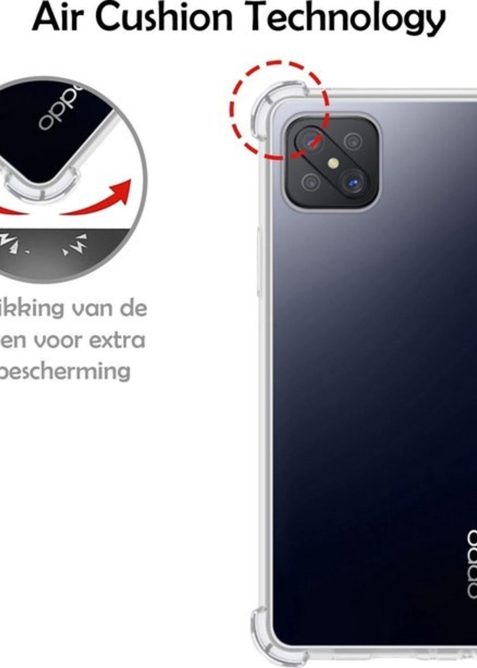 LUQ Hoesje Geschikt voor OPPO Reno4 Z 5G Hoesje Shockproof Case Siliconen - Hoes Geschikt voor OPPO Reno 4Z 5G Hoes Cover Siliconen - Transparant