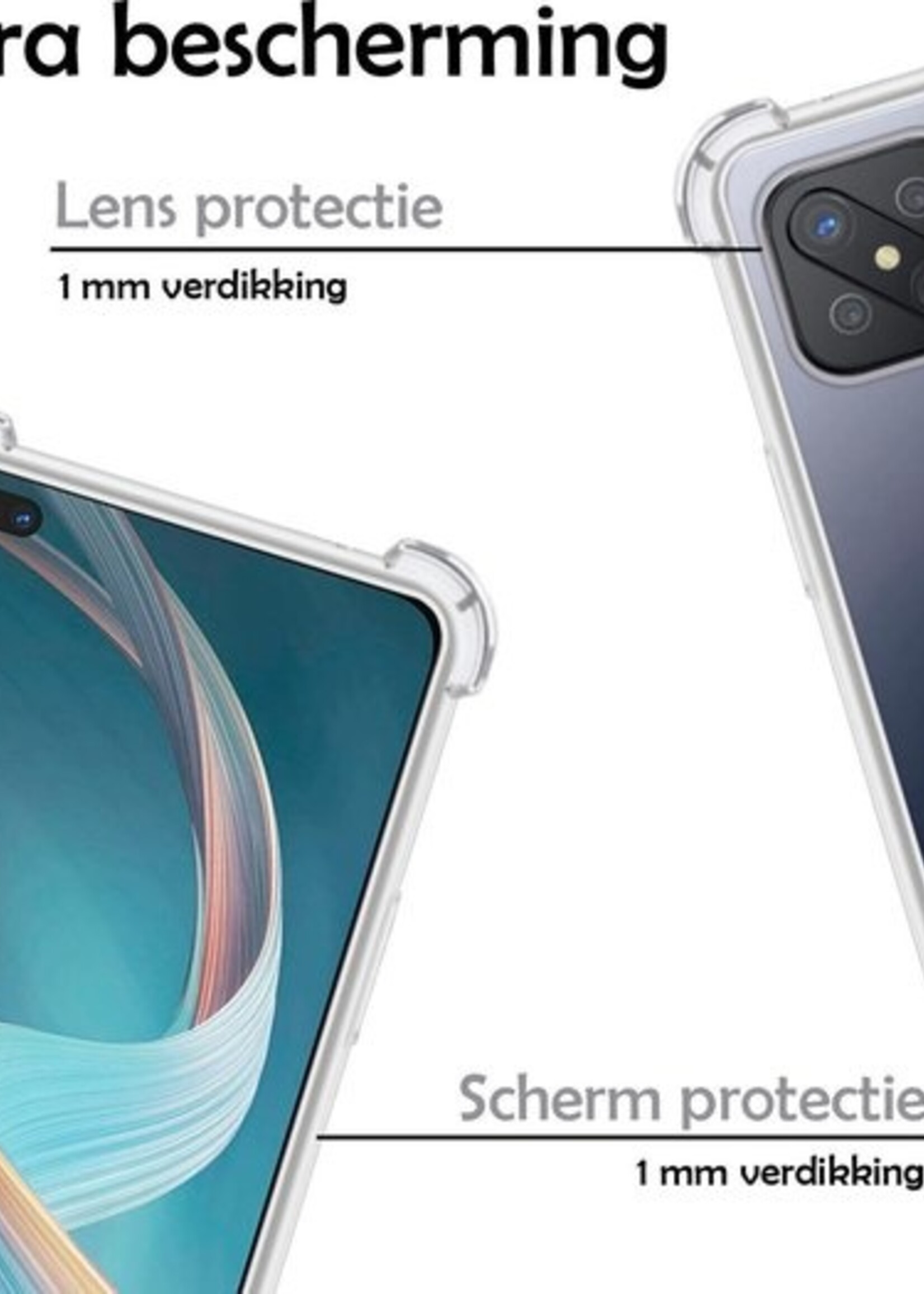 LUQ Hoesje Geschikt voor OPPO Reno4 Z 5G Hoesje Shockproof Case Siliconen - Hoes Geschikt voor OPPO Reno 4Z 5G Hoes Cover Siliconen - Transparant - 2 Stuks