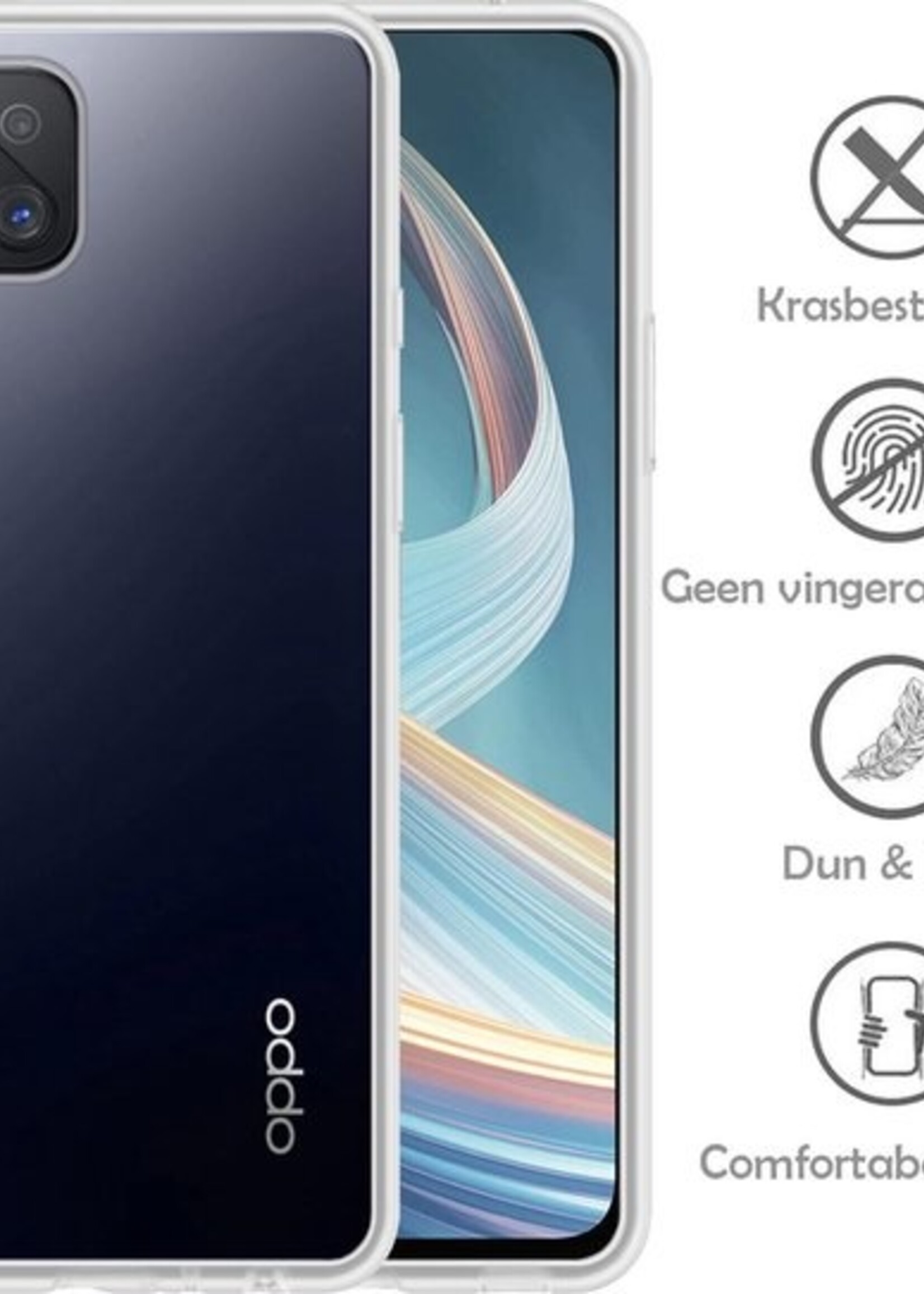 LUQ Hoesje Geschikt voor OPPO Reno 4Z Hoesje Siliconen Case - Hoes Geschikt voor OPPO Reno 4Z Hoes Siliconen - Transparant