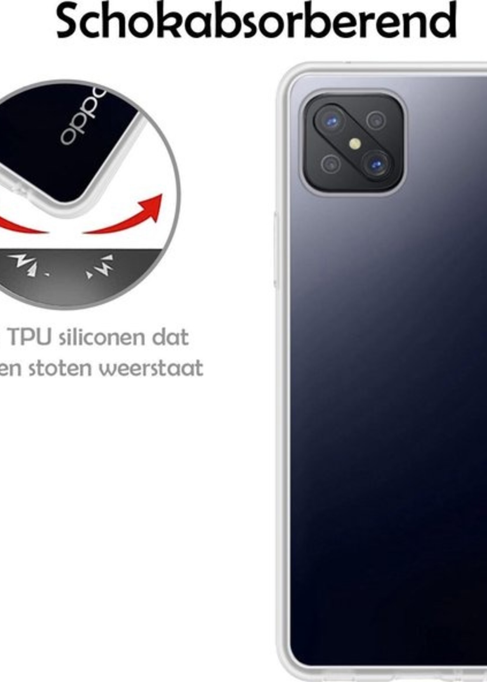 LUQ Hoesje Geschikt voor OPPO Reno 4Z Hoesje Siliconen Case - Hoes Geschikt voor OPPO Reno 4Z Hoes Siliconen - Transparant