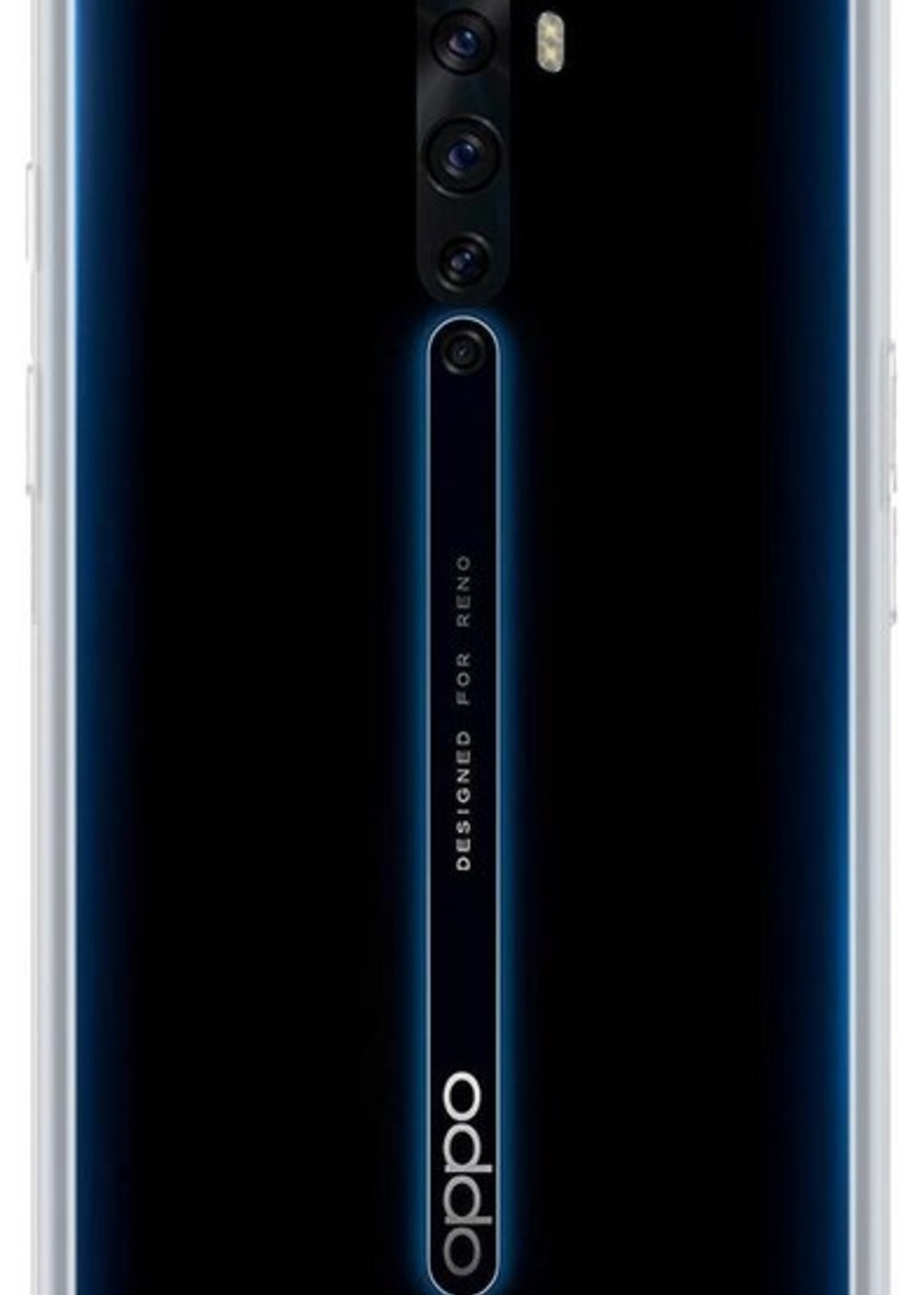 LUQ Hoesje Geschikt voor OPPO Reno 2 Hoesje Shockproof Case Siliconen Met Screenprotector - Hoes Geschikt voor OPPO Reno 2 Hoes Cover Siliconen - Transparant