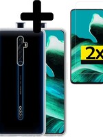 LUQ LUQ Oppo Reno 2 hoesje siliconen transparant met 2x screenprotector