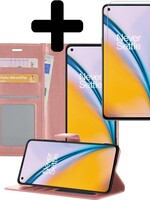 LUQ LUQ OnePlus Nord 2 Hoesje Bookcase Rose Goud Met Screenprotector
