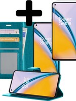 LUQ LUQ OnePlus Nord 2 Hoesje Bookcase Turquoise Met Screenprotector