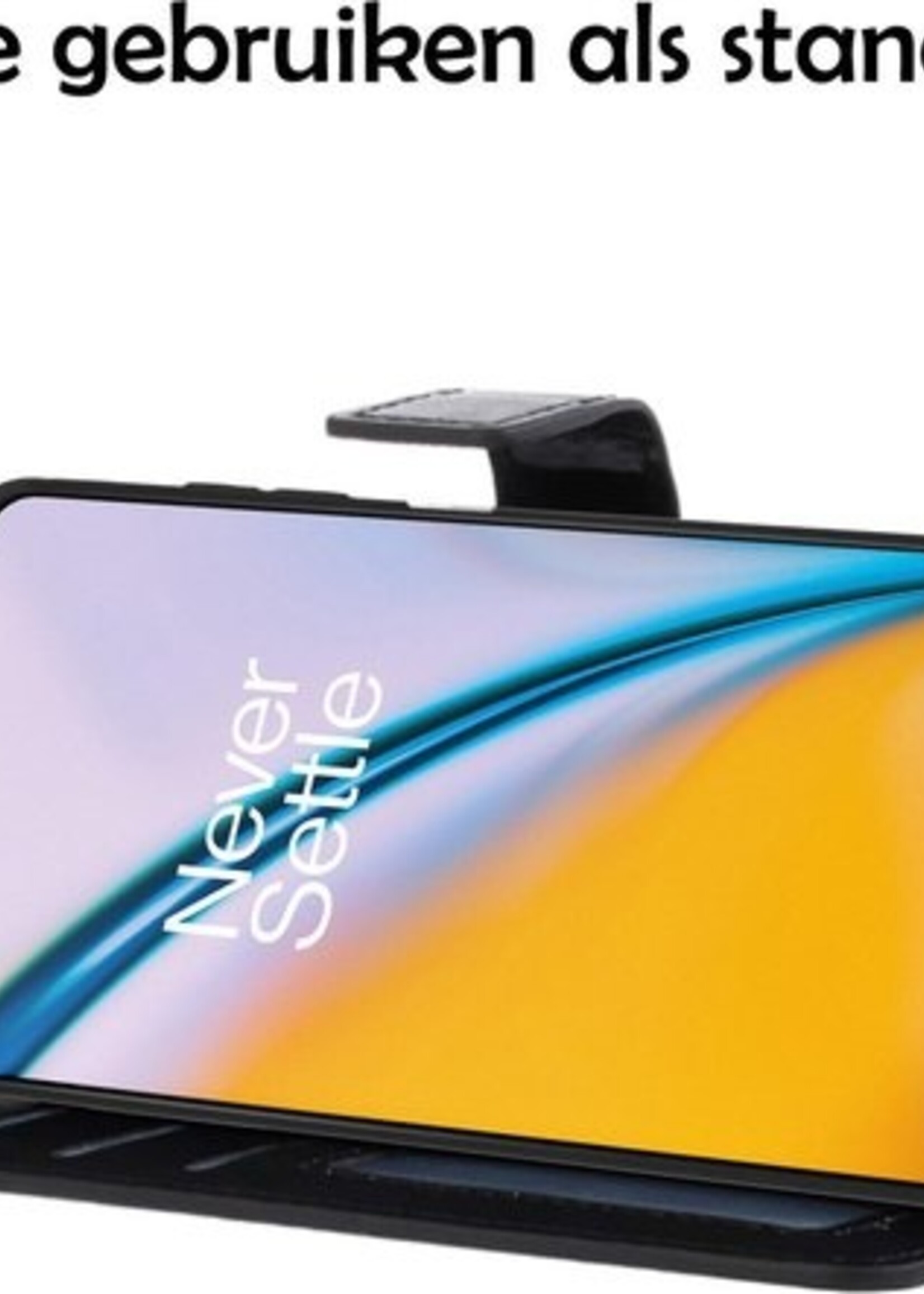 LUQ Hoesje Geschikt voor OnePlus Nord 2 Hoesje Book Case Hoes Wallet Cover Met 2x Screenprotector - Hoes Geschikt voor OnePlus Nord 2 Hoesje Bookcase Hoes - Zwart