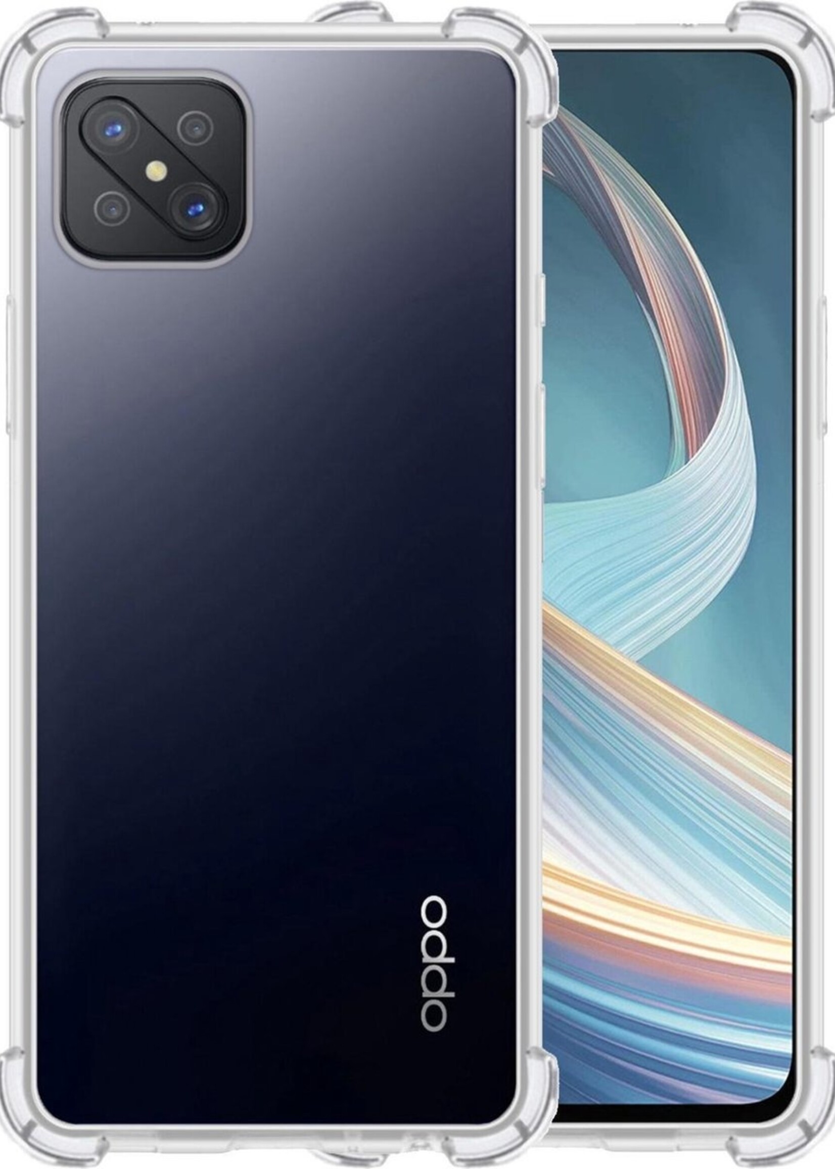 LUQ Hoesje Geschikt voor OPPO Reno4 Z 5G Hoesje Shockproof Case Siliconen - Hoes Geschikt voor OPPO Reno 4Z 5G Hoes Cover Siliconen - Transparant