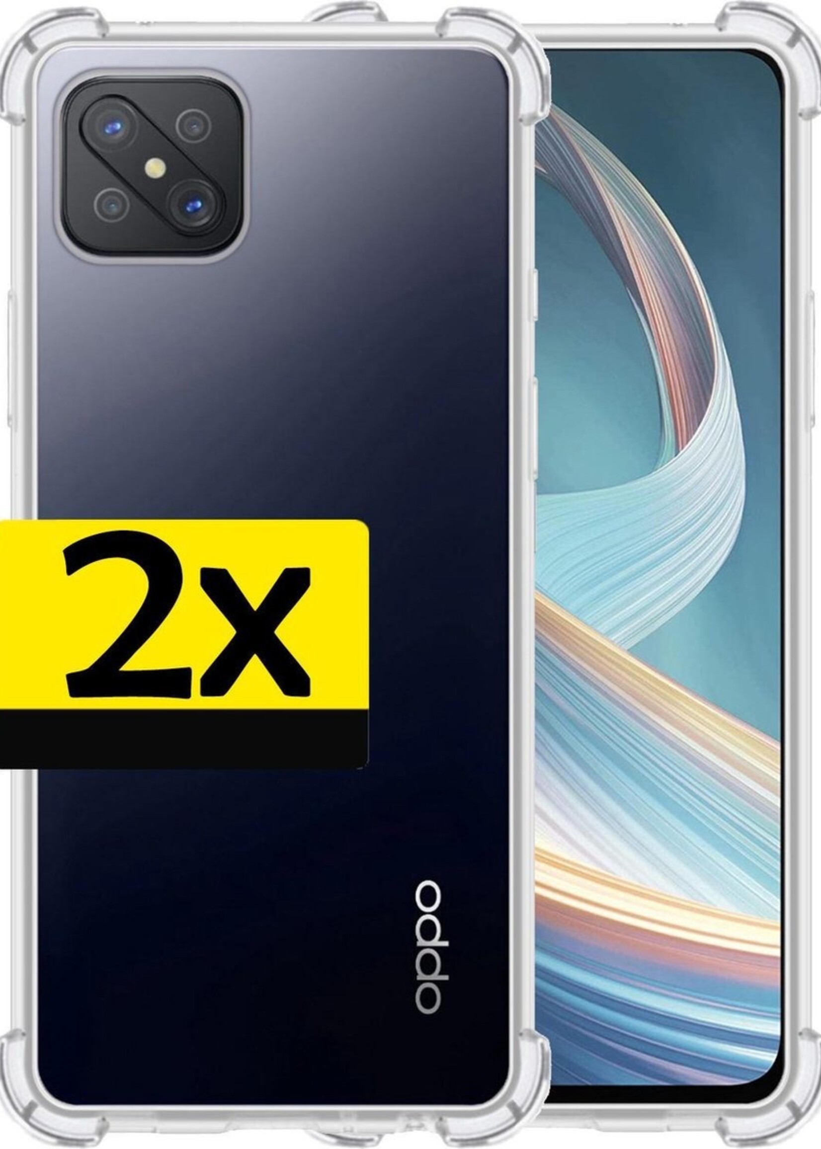 LUQ Hoesje Geschikt voor OPPO Reno4 Z 5G Hoesje Shockproof Case Siliconen - Hoes Geschikt voor OPPO Reno 4Z 5G Hoes Cover Siliconen - Transparant - 2 Stuks