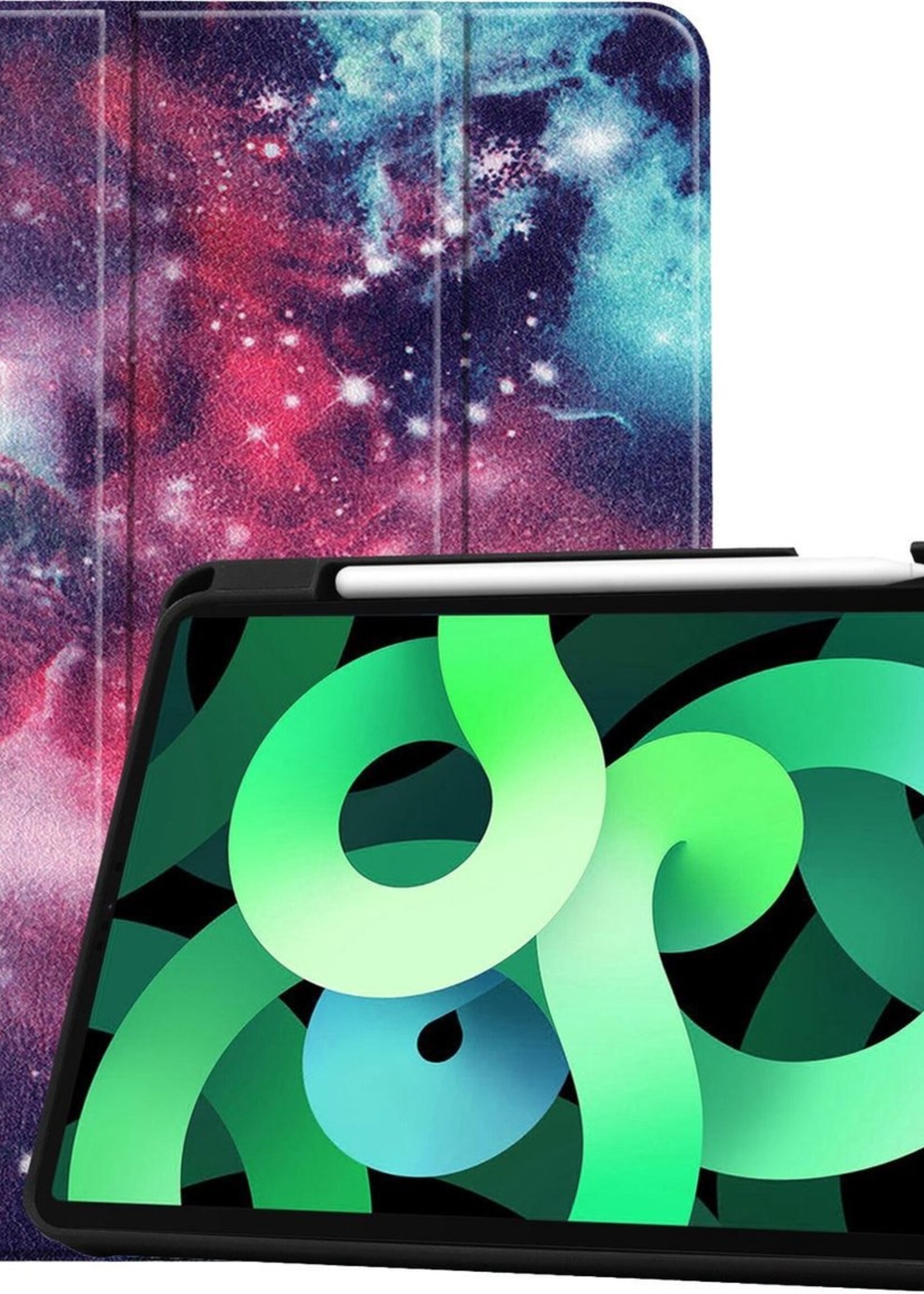 LUQ Hoes Geschikt voor iPad Air 2020 Hoes Luxe Hoesje Case Met Uitsparing Geschikt voor Apple Pencil - Hoesje Geschikt voor iPad Air 4 2020 Hoes Cover - Galaxy