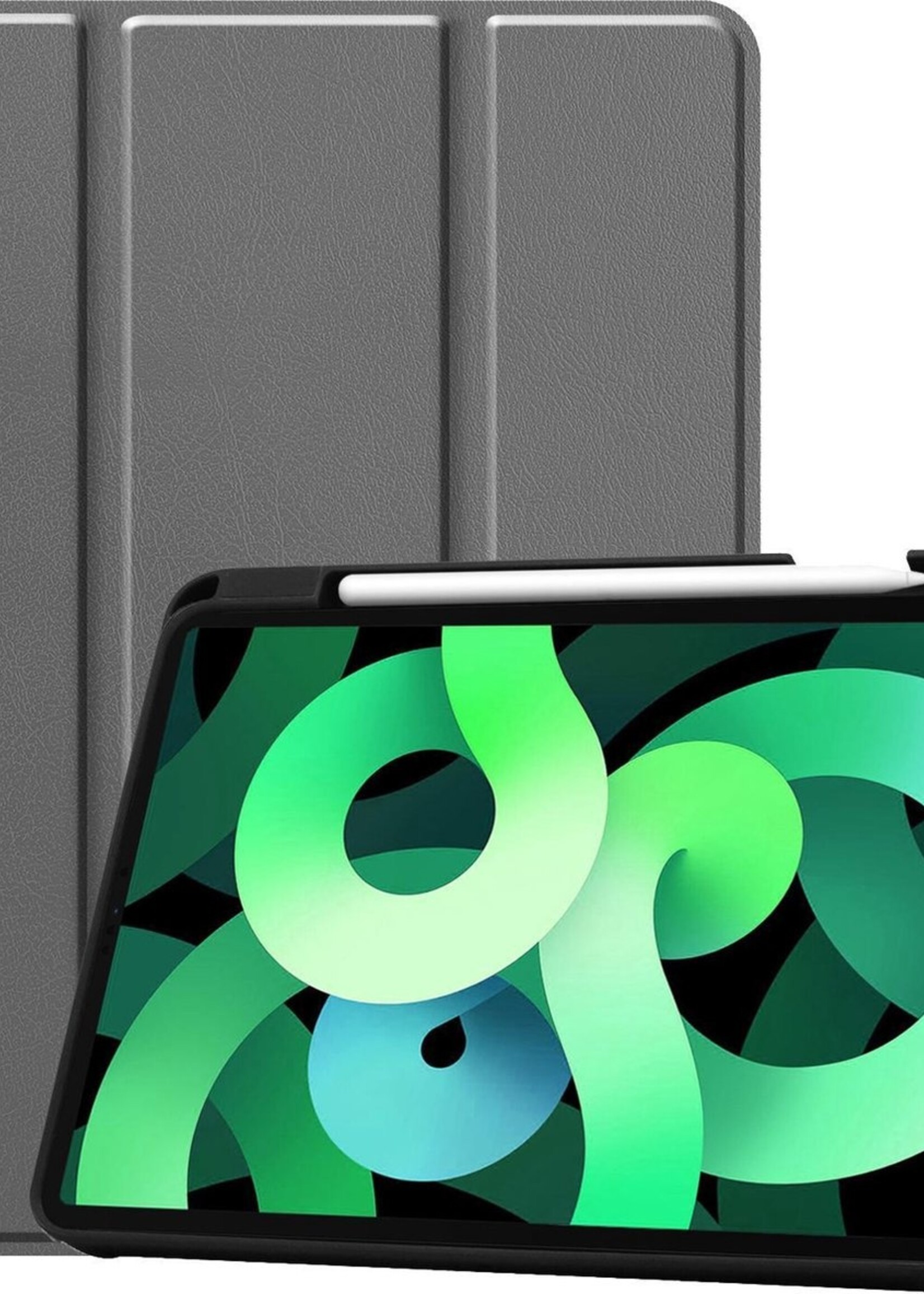 LUQ Hoes Geschikt voor iPad Air 2020 Hoes Luxe Hoesje Case Met Uitsparing Geschikt voor Apple Pencil - Hoesje Geschikt voor iPad Air 4 2020 Hoes Cover - Grijs