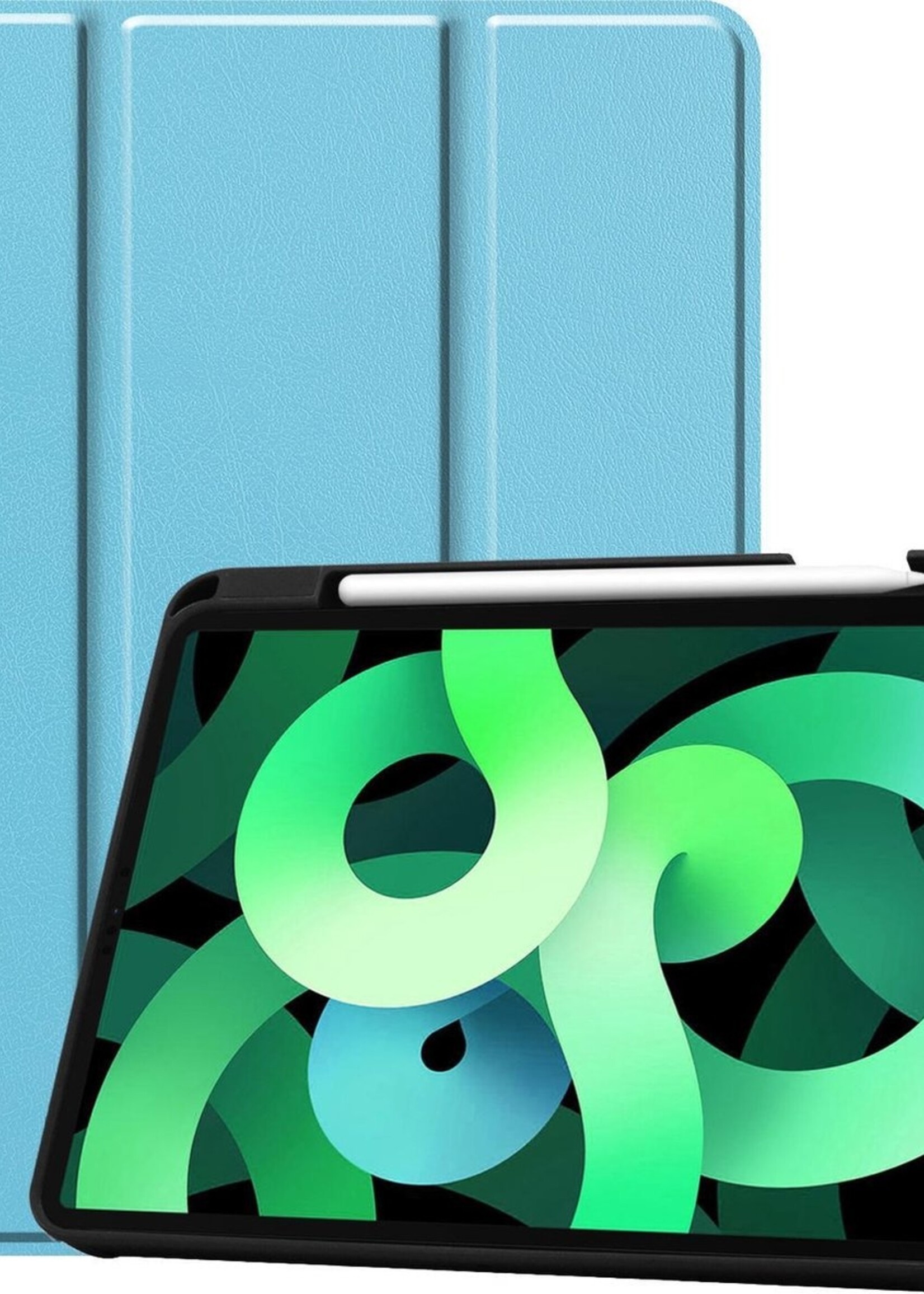 LUQ Hoes Geschikt voor iPad Air 2020 Hoes Luxe Hoesje Case Met Uitsparing Geschikt voor Apple Pencil - Hoesje Geschikt voor iPad Air 4 2020 Hoes Cover - Lichtblauw