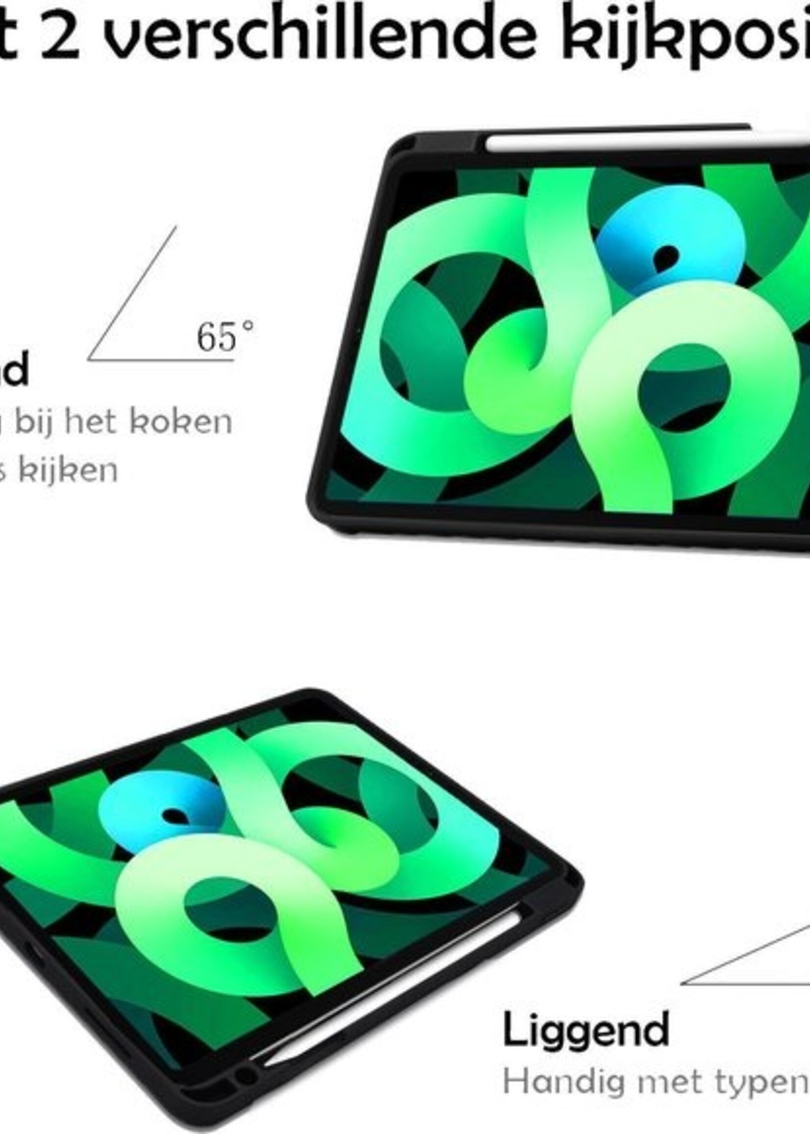 LUQ Hoes Geschikt voor iPad Air 2020 Hoes Luxe Hoesje Case Met Uitsparing Geschikt voor Apple Pencil - Hoesje Geschikt voor iPad Air 4 2020 Hoes Cover - Lichtblauw