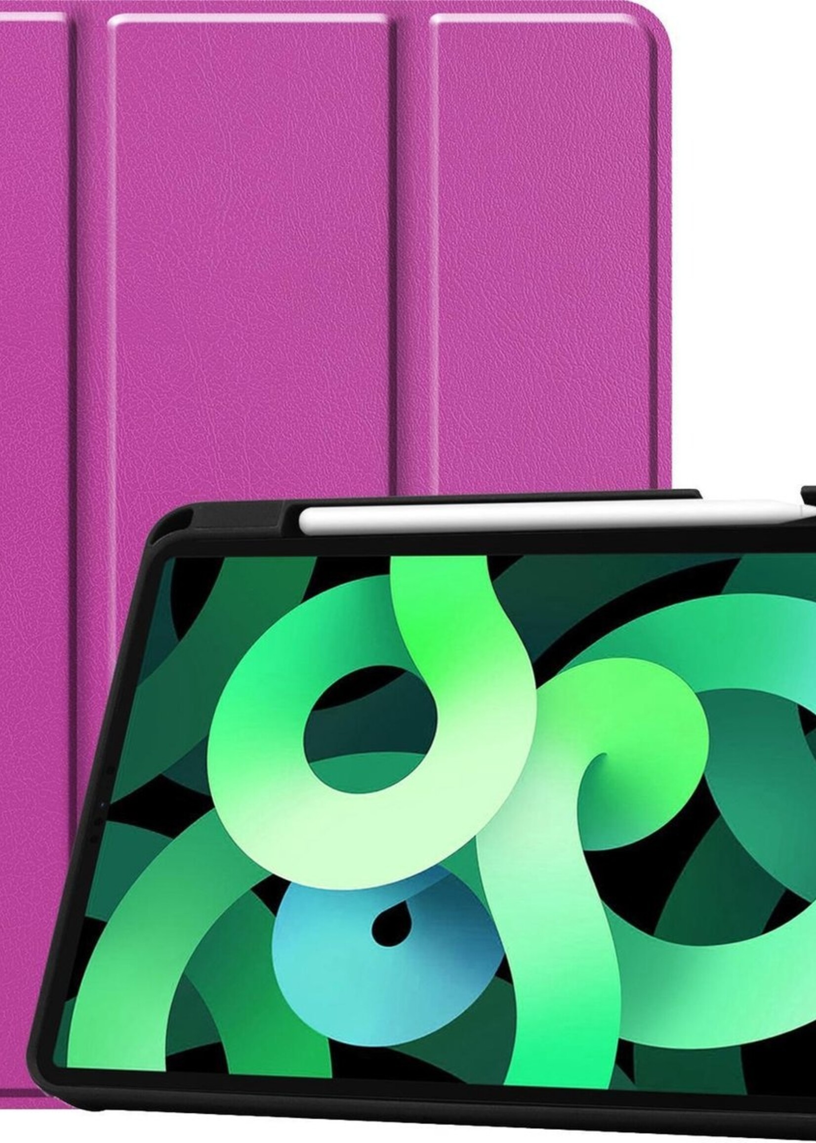 LUQ Hoes Geschikt voor iPad Air 2020 Hoes Luxe Hoesje Case Met Uitsparing Geschikt voor Apple Pencil - Hoesje Geschikt voor iPad Air 4 2020 Hoes Cover - Paars