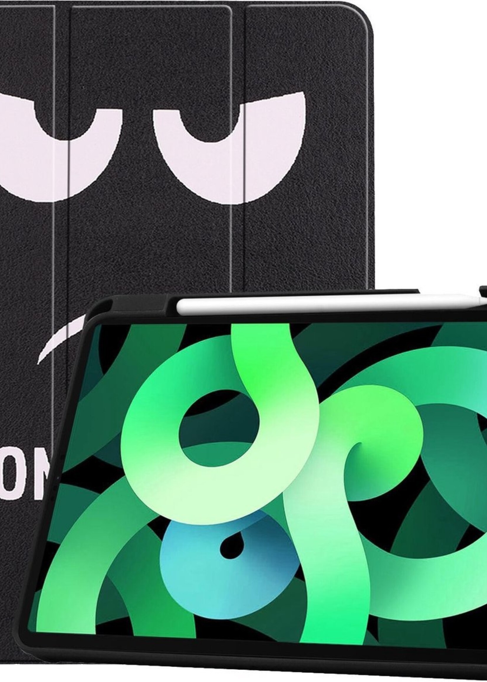 LUQ Hoes Geschikt voor iPad Air 2020 Hoes Luxe Hoesje Case Met Uitsparing Geschikt voor Apple Pencil - Hoesje Geschikt voor iPad Air 4 2020 Hoes Cover - Don't Touch Me