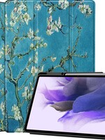 LUQ LUQ Samsung Galaxy Tab S7 FE Hoesje Met Uitsparing S Pen - Bloemen