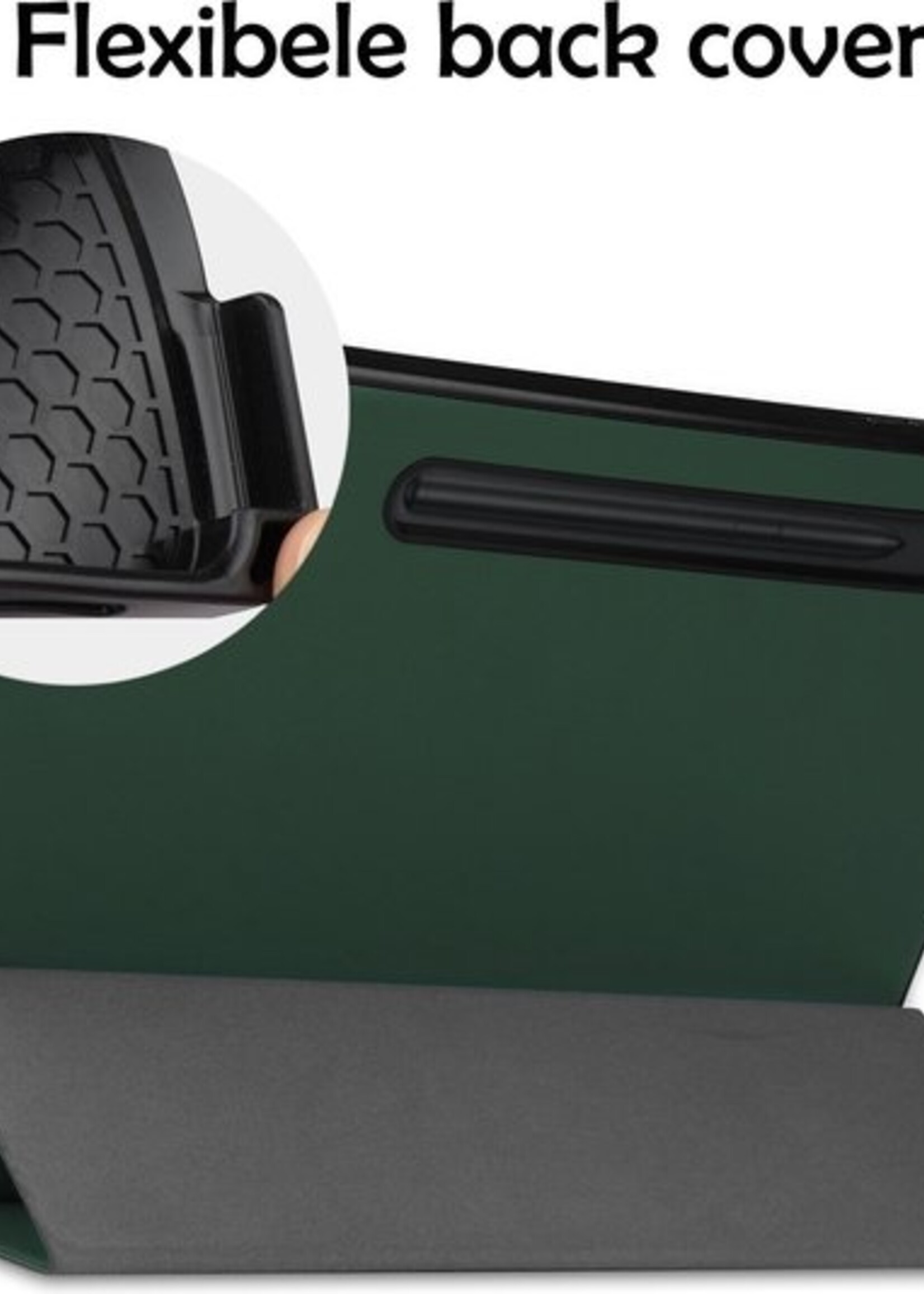 LUQ Hoes Geschikt voor Samsung Galaxy Tab S7 FE Hoes Luxe Hoesje Case Met Uitsparing Geschikt voor S Pen - Hoesje Geschikt voor Samsung Tab S7 FE Hoes Cover - Donkergroen