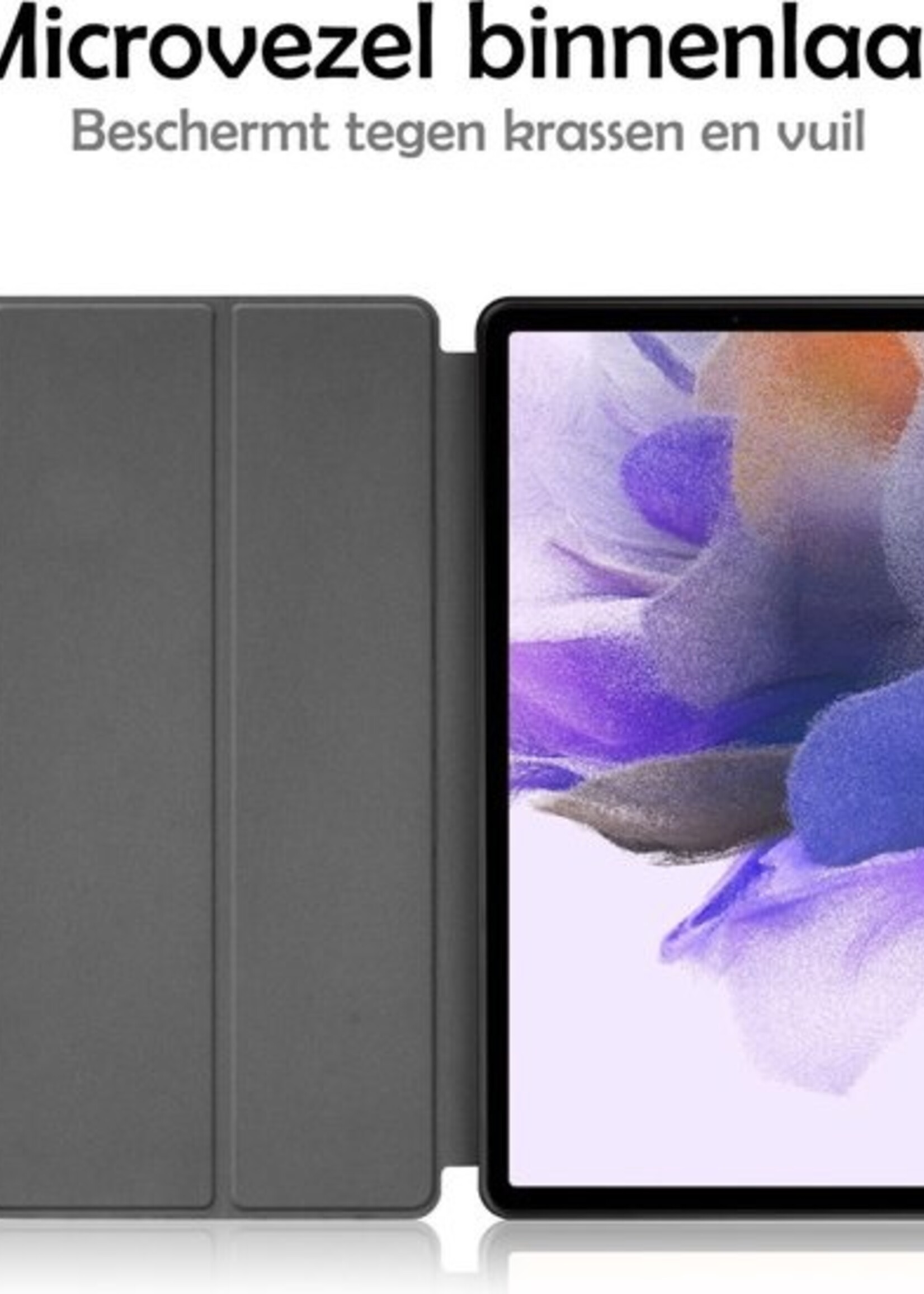 LUQ Hoes Geschikt voor Samsung Galaxy Tab S7 FE Hoes Luxe Hoesje Case Met Uitsparing Geschikt voor S Pen - Hoesje Geschikt voor Samsung Tab S7 FE Hoes Cover - Eiffeltoren