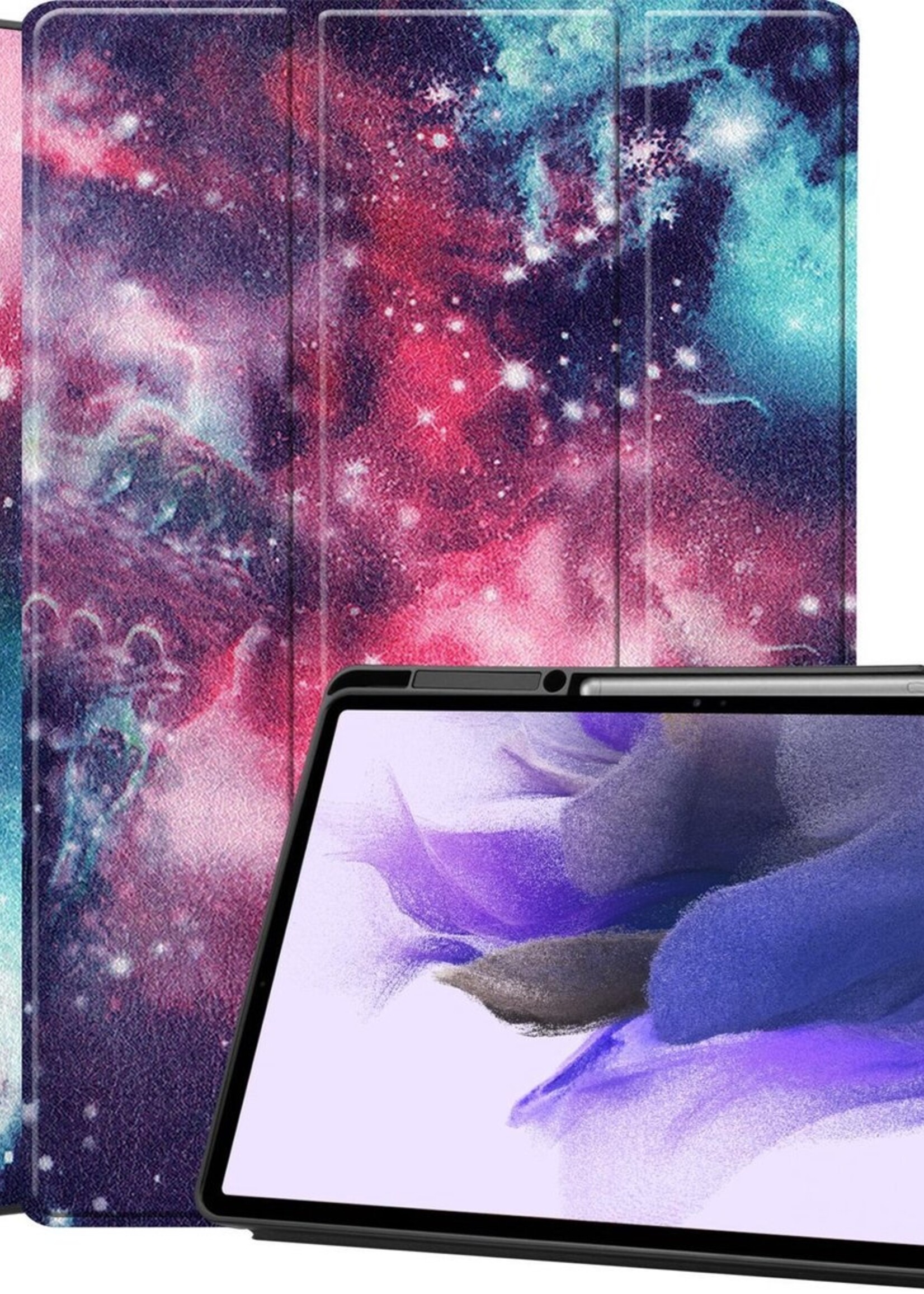 LUQ Hoes Geschikt voor Samsung Galaxy Tab S7 FE Hoes Luxe Hoesje Case Met Uitsparing Geschikt voor S Pen - Hoesje Geschikt voor Samsung Tab S7 FE Hoes Cover - Galaxy