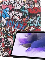 LUQ LUQ Samsung Galaxy Tab S7 FE Hoesje Met Uitsparing S Pen - Graffity
