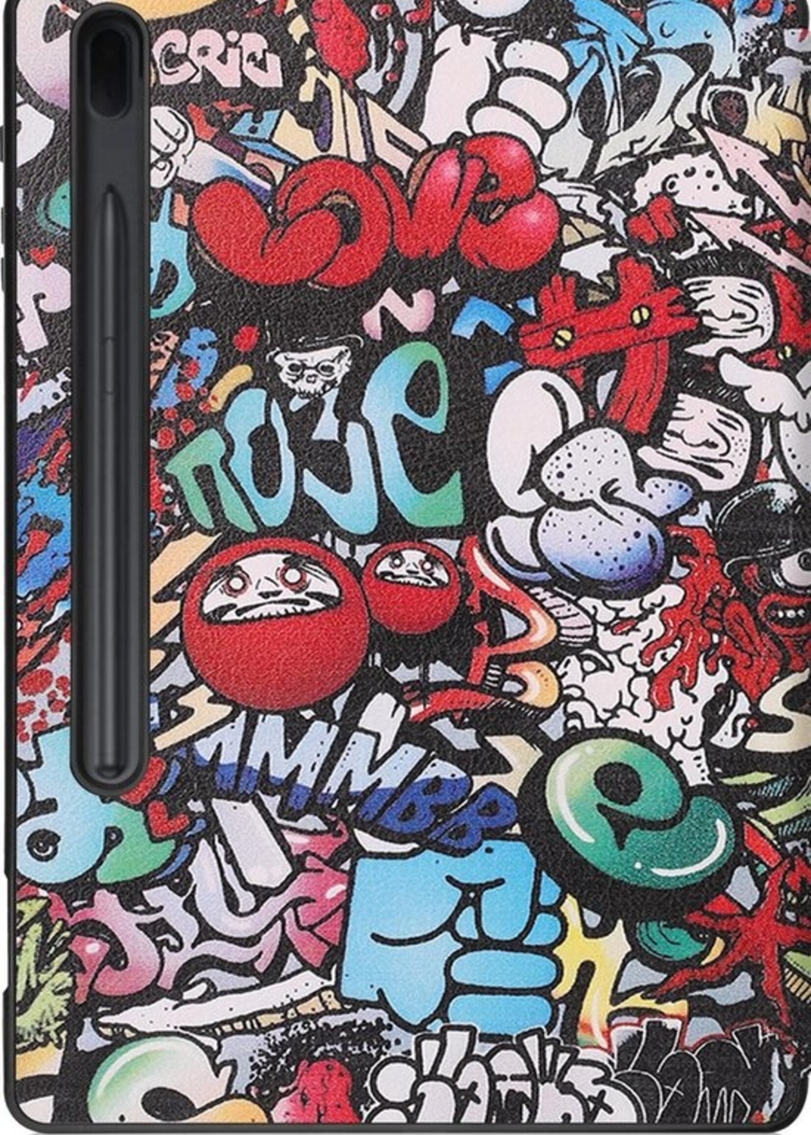 LUQ Hoes Geschikt voor Samsung Galaxy Tab S7 FE Hoes Luxe Hoesje Case Met Uitsparing Geschikt voor S Pen - Hoesje Geschikt voor Samsung Tab S7 FE Hoes Cover - Graffity