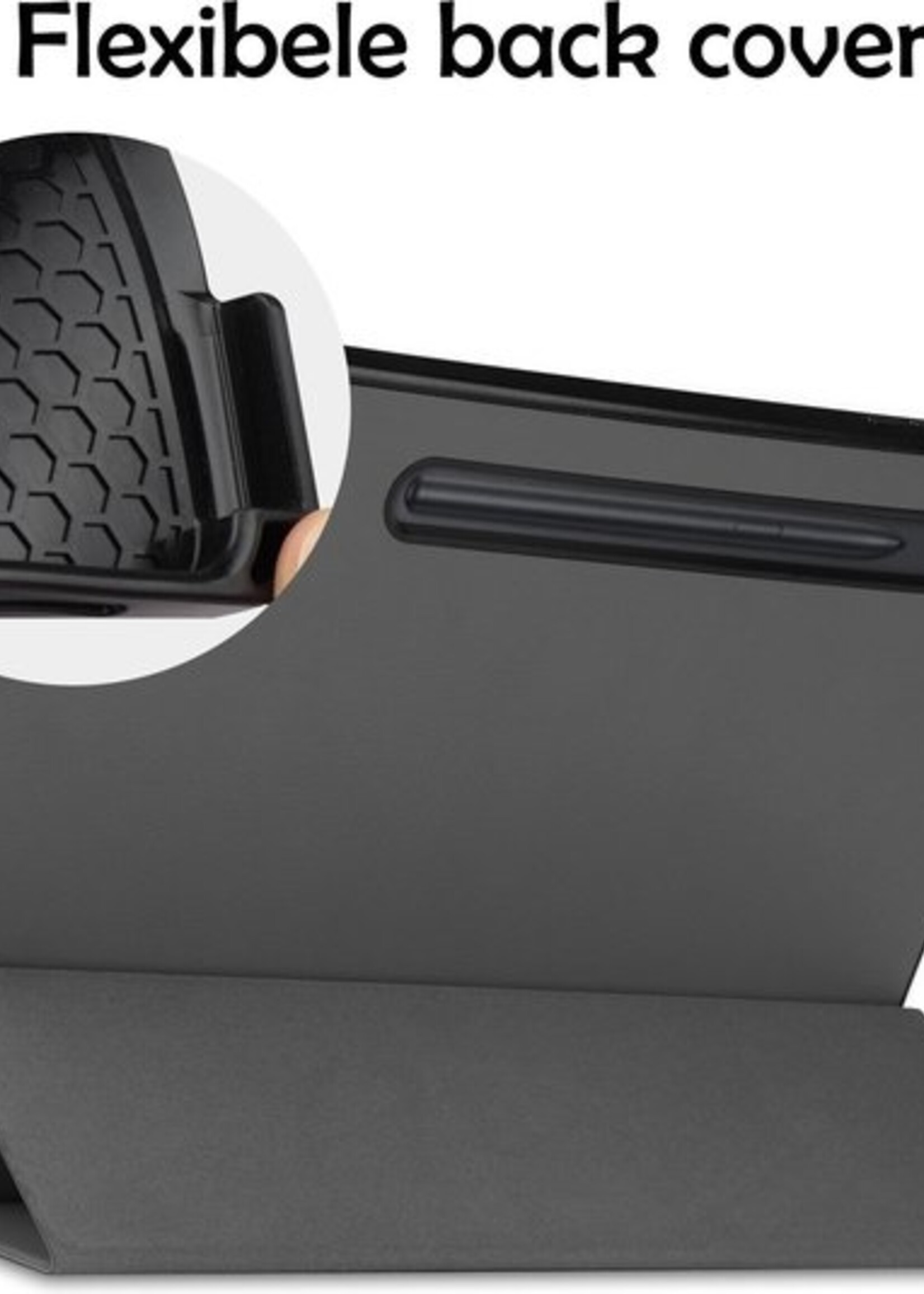 LUQ Hoes Geschikt voor Samsung Galaxy Tab S7 FE Hoes Luxe Hoesje Case Met Uitsparing Geschikt voor S Pen - Hoesje Geschikt voor Samsung Tab S7 FE Hoes Cover - Grijs