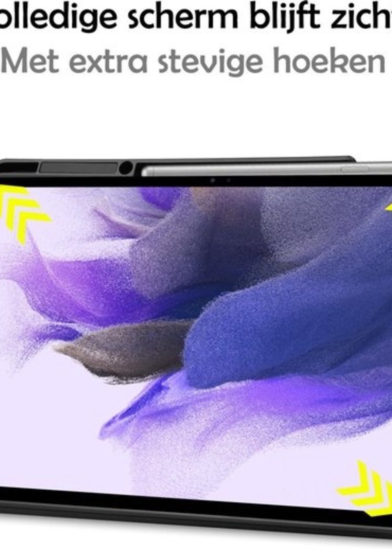 LUQ Hoes Geschikt voor Samsung Galaxy Tab S7 FE Hoes Luxe Hoesje Case Met Uitsparing Geschikt voor S Pen - Hoesje Geschikt voor Samsung Tab S7 FE Hoes Cover - Grijs