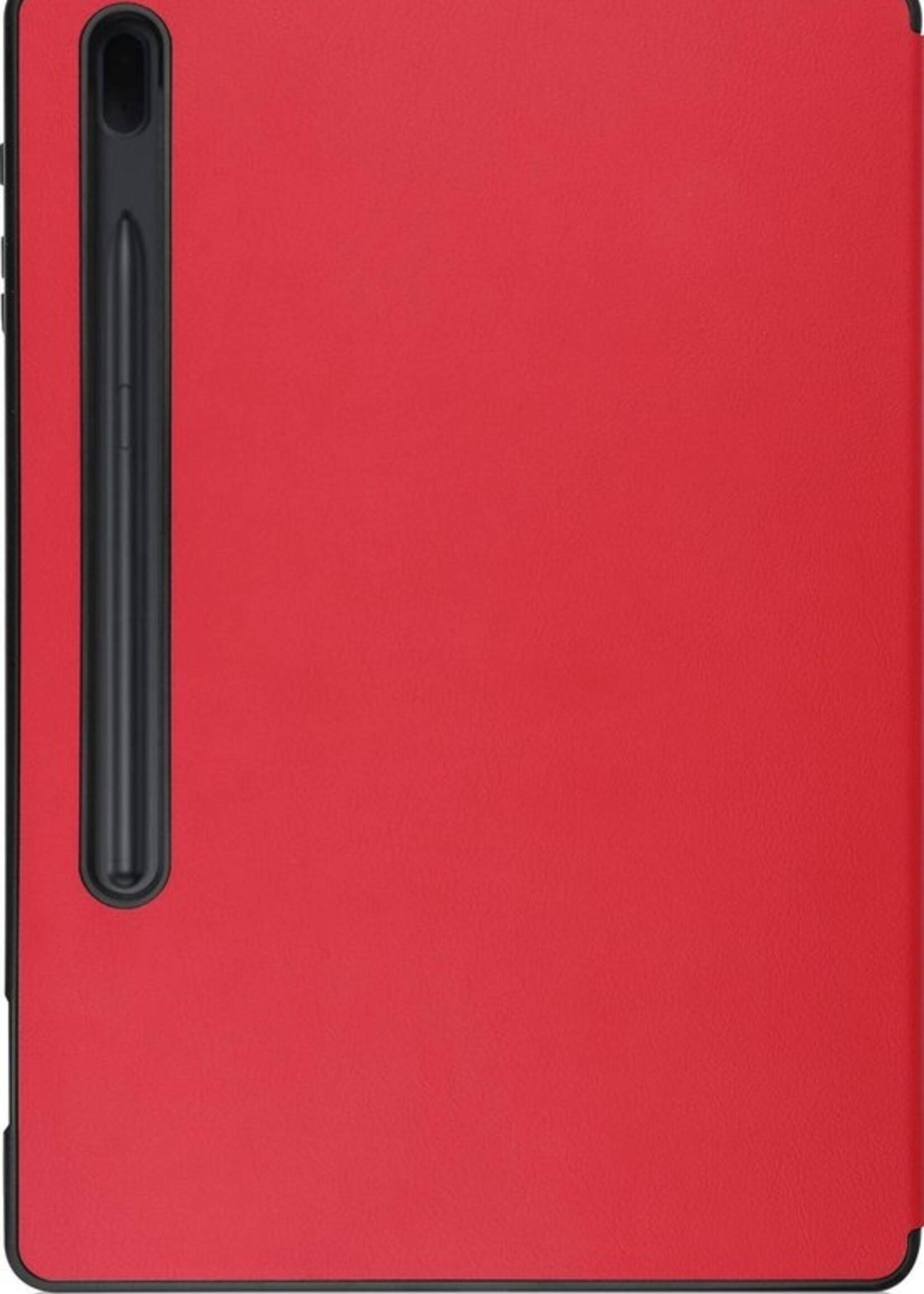 LUQ Hoes Geschikt voor Samsung Galaxy Tab S7 FE Hoes Luxe Hoesje Case Met Uitsparing Geschikt voor S Pen - Hoesje Geschikt voor Samsung Tab S7 FE Hoes Cover - Rood