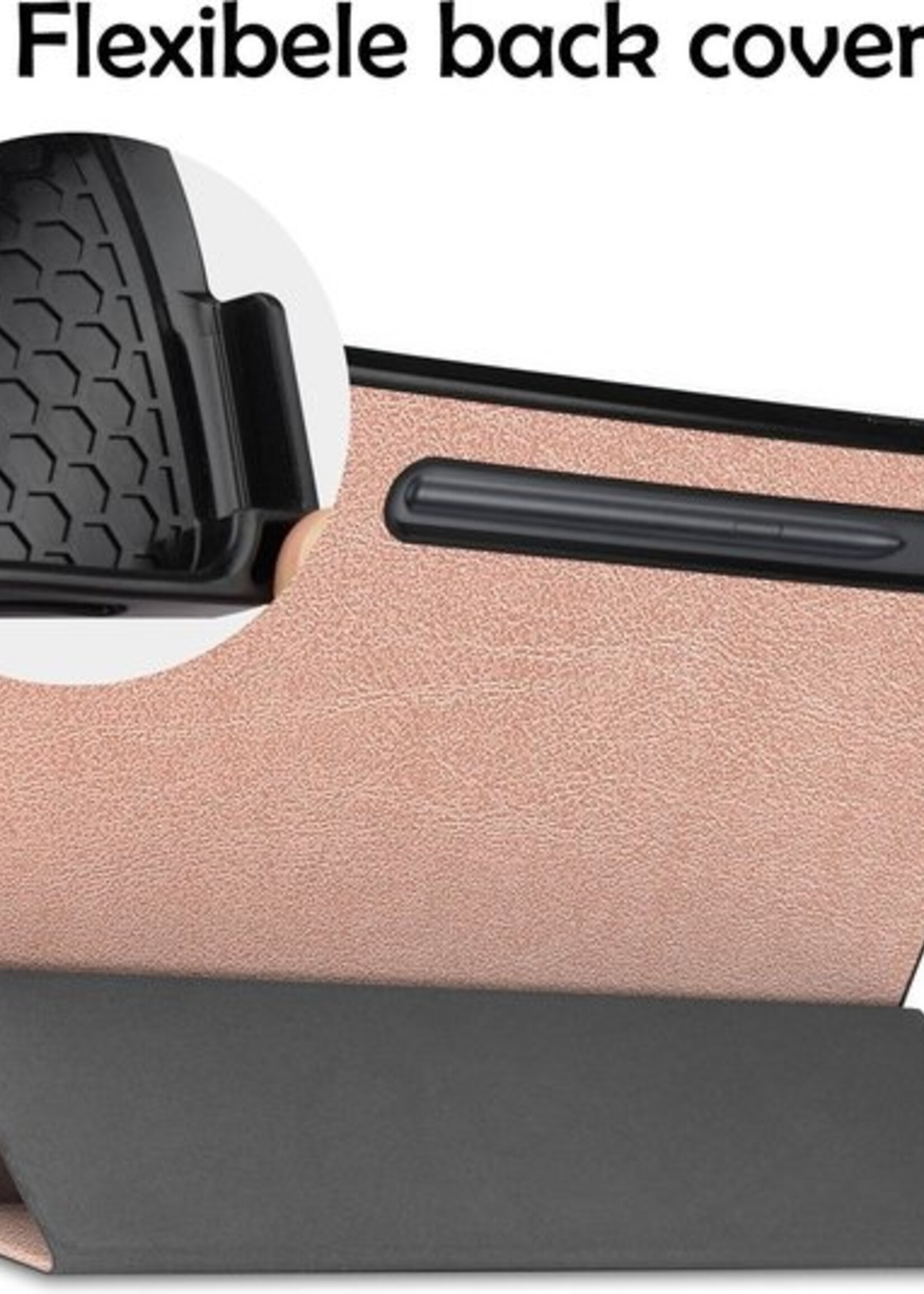 LUQ Hoes Geschikt voor Samsung Galaxy Tab S7 FE Hoes Luxe Hoesje Case Met Uitsparing Geschikt voor S Pen - Hoesje Geschikt voor Samsung Tab S7 FE Hoes Cover - Rosé goud