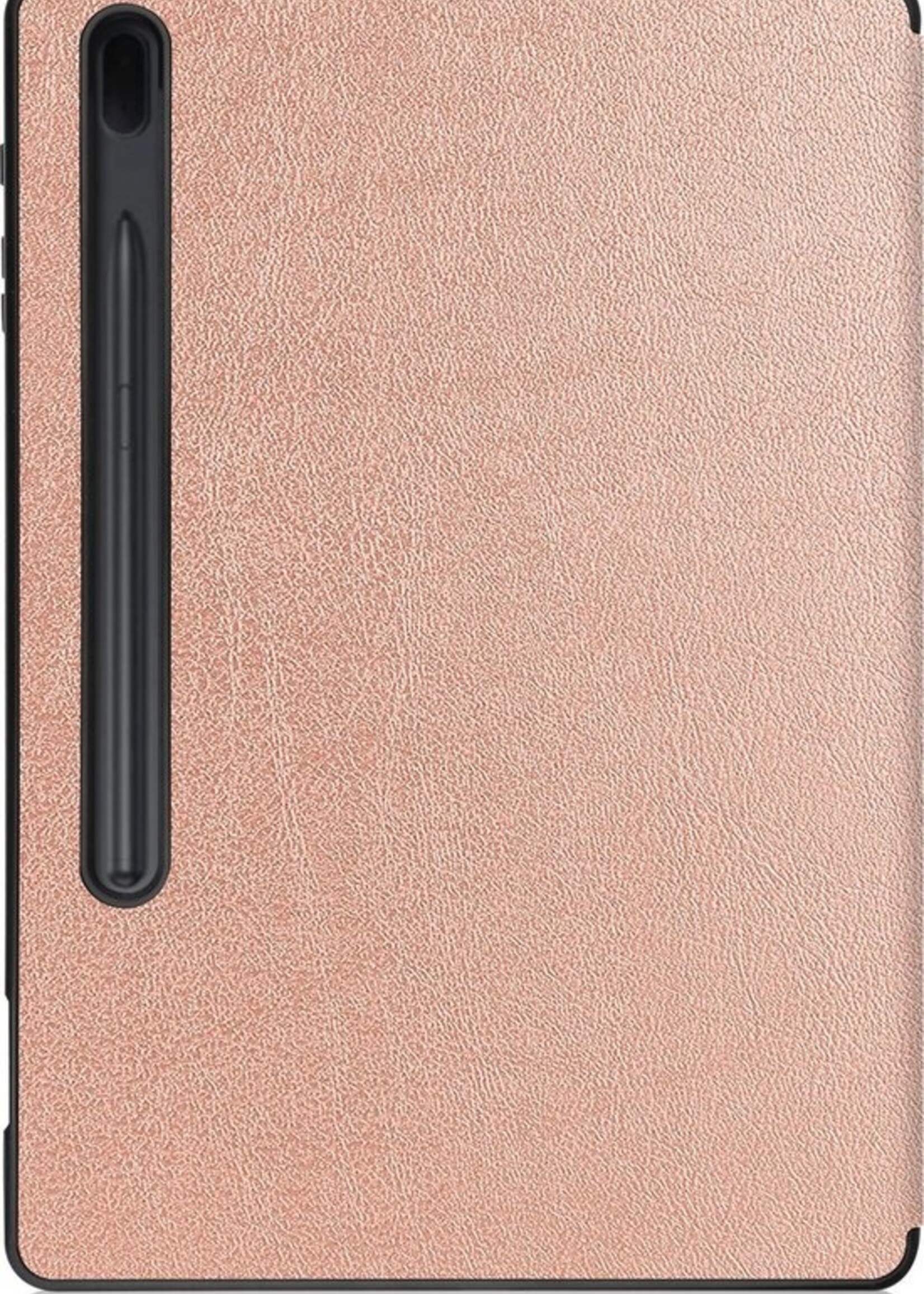 LUQ Hoes Geschikt voor Samsung Galaxy Tab S7 FE Hoes Luxe Hoesje Case Met Uitsparing Geschikt voor S Pen - Hoesje Geschikt voor Samsung Tab S7 FE Hoes Cover - Rosé goud