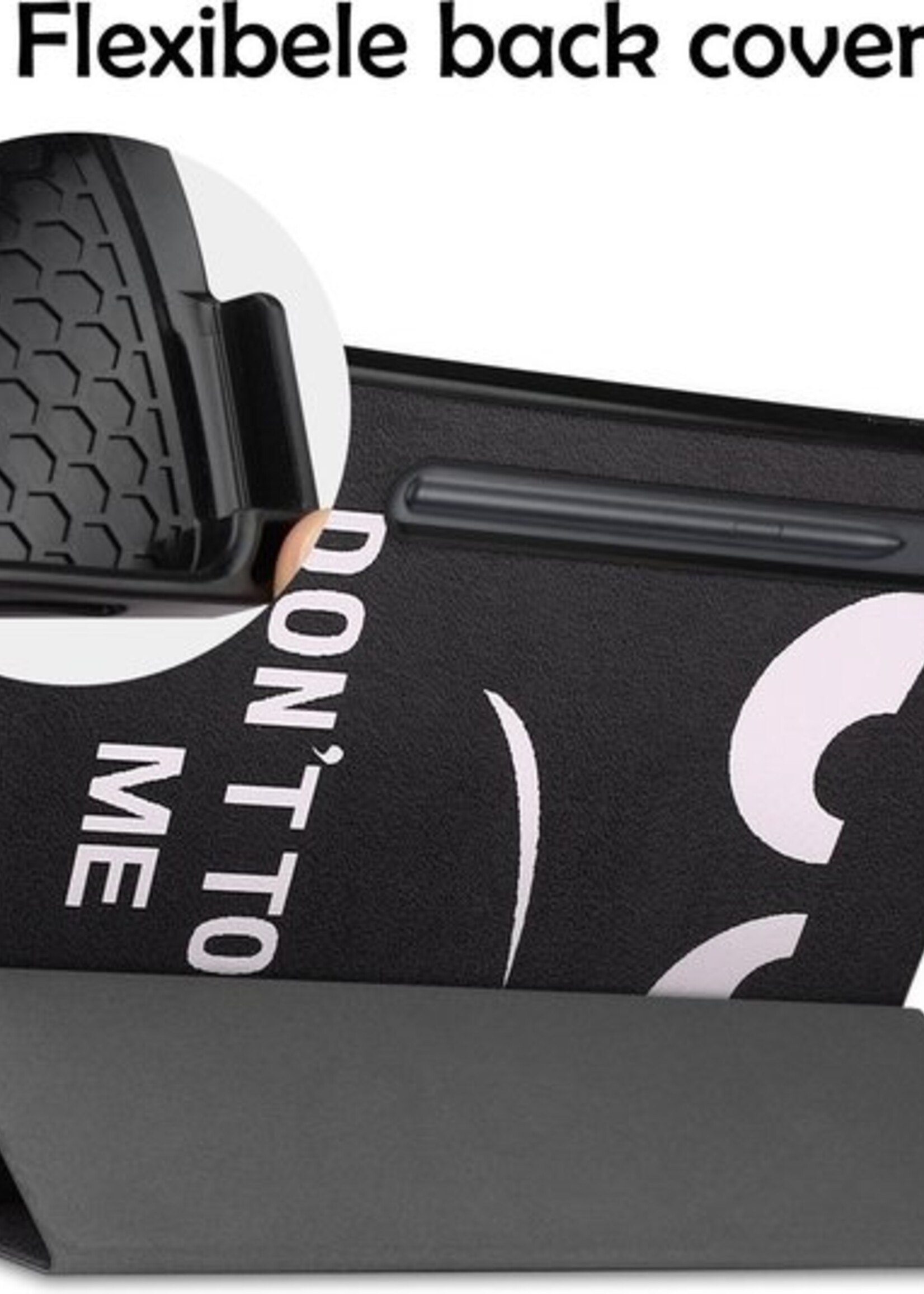 LUQ Hoes Geschikt voor Samsung Galaxy Tab S7 FE Hoes Luxe Hoesje Case Met Uitsparing Geschikt voor S Pen - Hoesje Geschikt voor Samsung Tab S7 FE Hoes Cover - Don't Touch Me