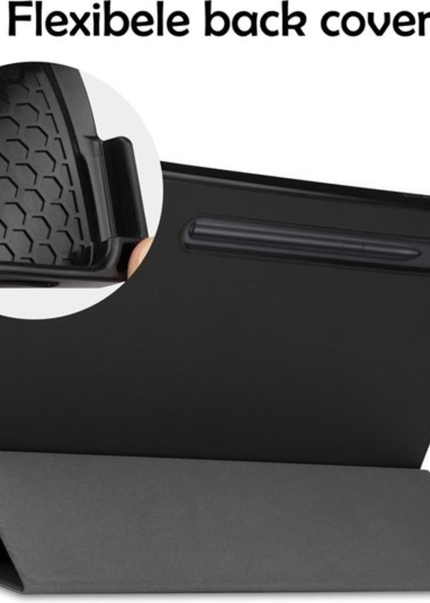 LUQ Hoes Geschikt voor Samsung Galaxy Tab S7 FE Hoes Luxe Hoesje Case Met Uitsparing Geschikt voor S Pen - Hoesje Geschikt voor Samsung Tab S7 FE Hoes Cover - Zwart