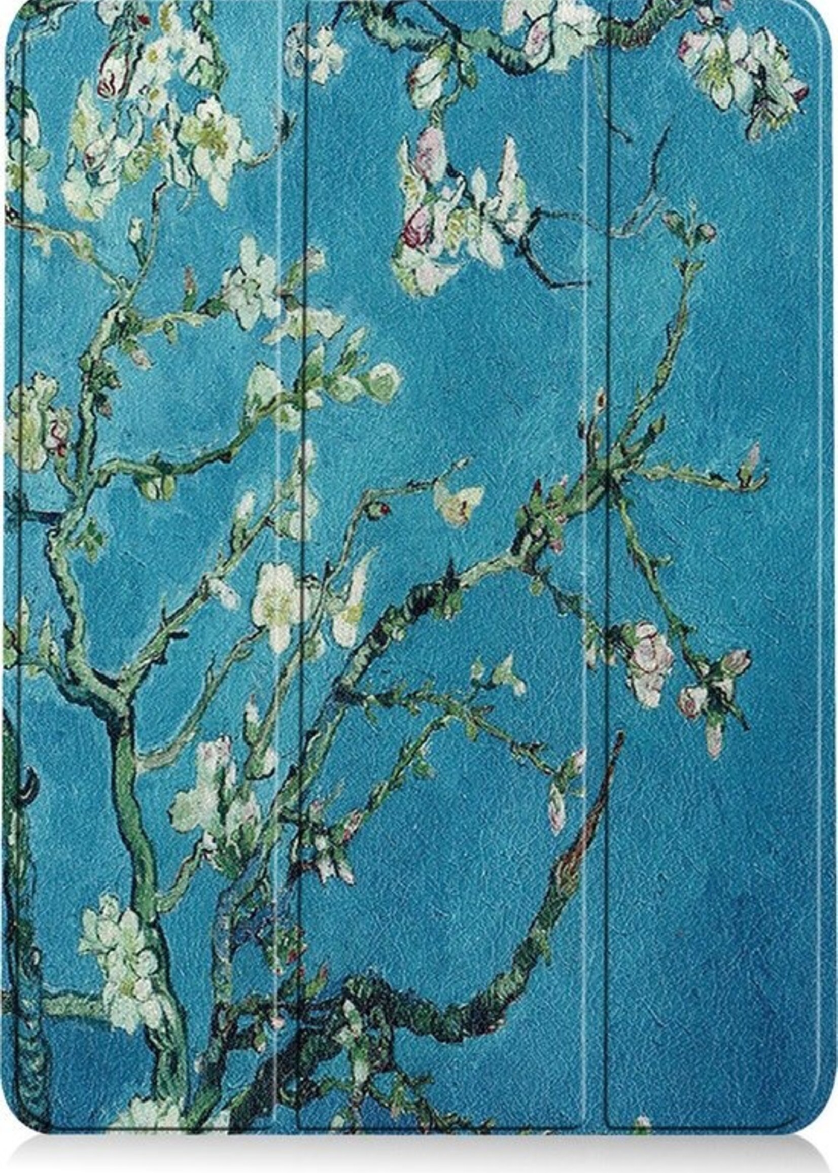 LUQ Hoes Geschikt voor iPad Air 2020 Hoes Luxe Hoesje Case Met Uitsparing Geschikt voor Apple Pencil Met Screenprotector - Hoesje Geschikt voor iPad Air 4 2020 Hoes Cover - Bloesem