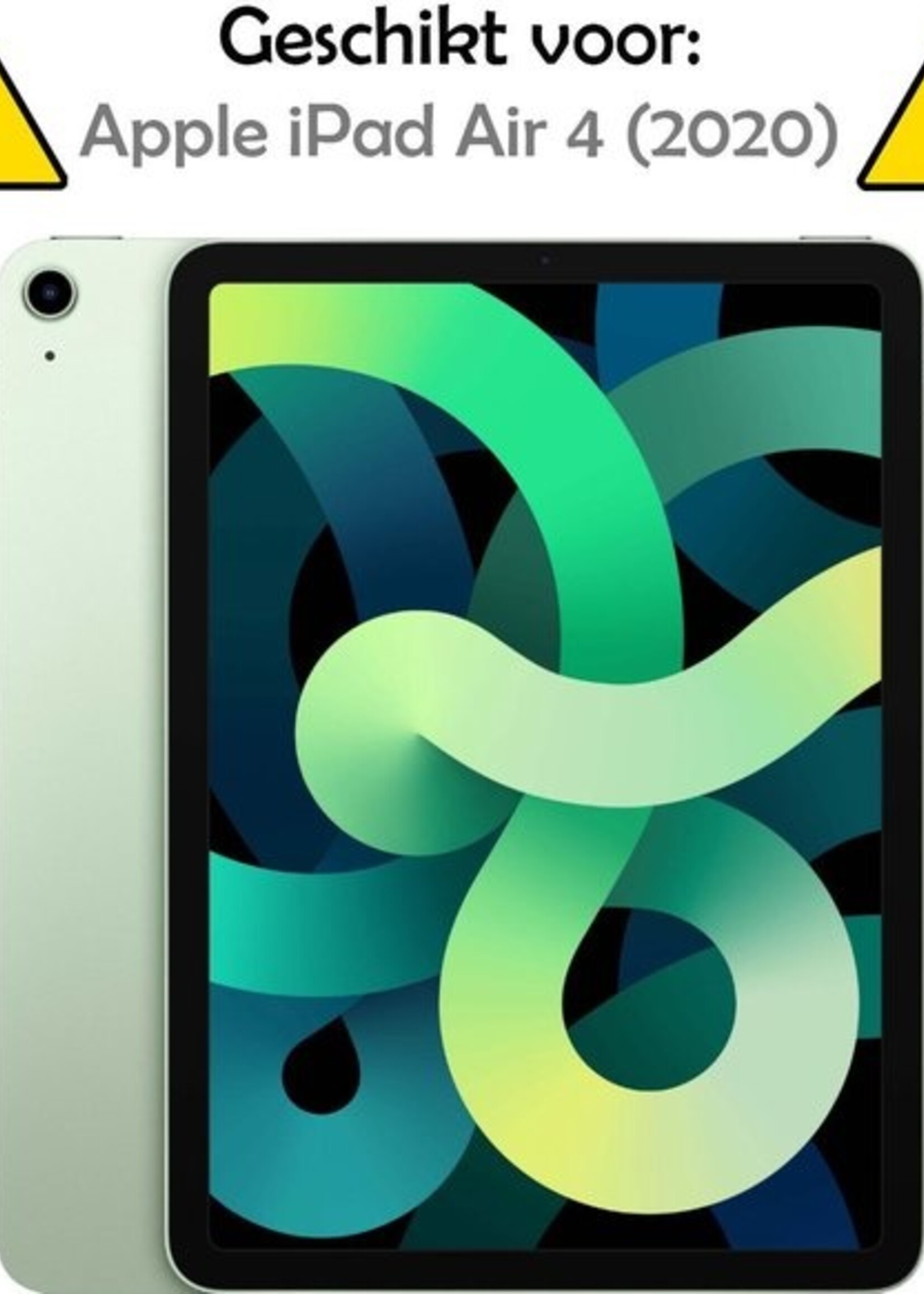 LUQ Hoes Geschikt voor iPad Air 2020 Hoes Luxe Hoesje Case Met Uitsparing Geschikt voor Apple Pencil Met Screenprotector - Hoesje Geschikt voor iPad Air 4 2020 Hoes Cover - Bloesem