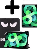 LUQ LUQ iPad Air 2020 (4e generatie) Hoesje Met Uitsparing S Pen Met Screenprotector - Don't Touch