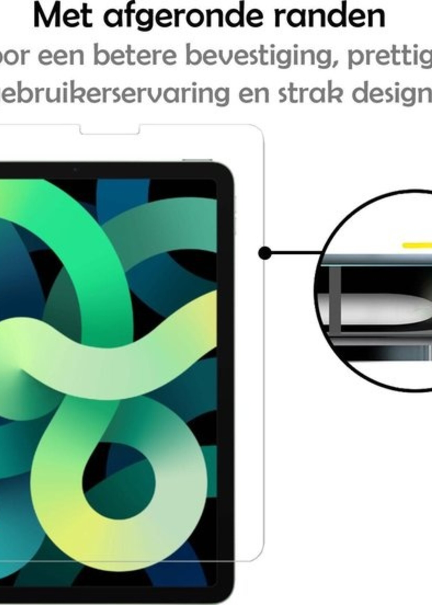 LUQ Hoes Geschikt voor iPad Air 2020 Hoes Luxe Hoesje Case Met Uitsparing Geschikt voor Apple Pencil Met Screenprotector - Hoesje Geschikt voor iPad Air 4 2020 Hoes Cover - Zwart