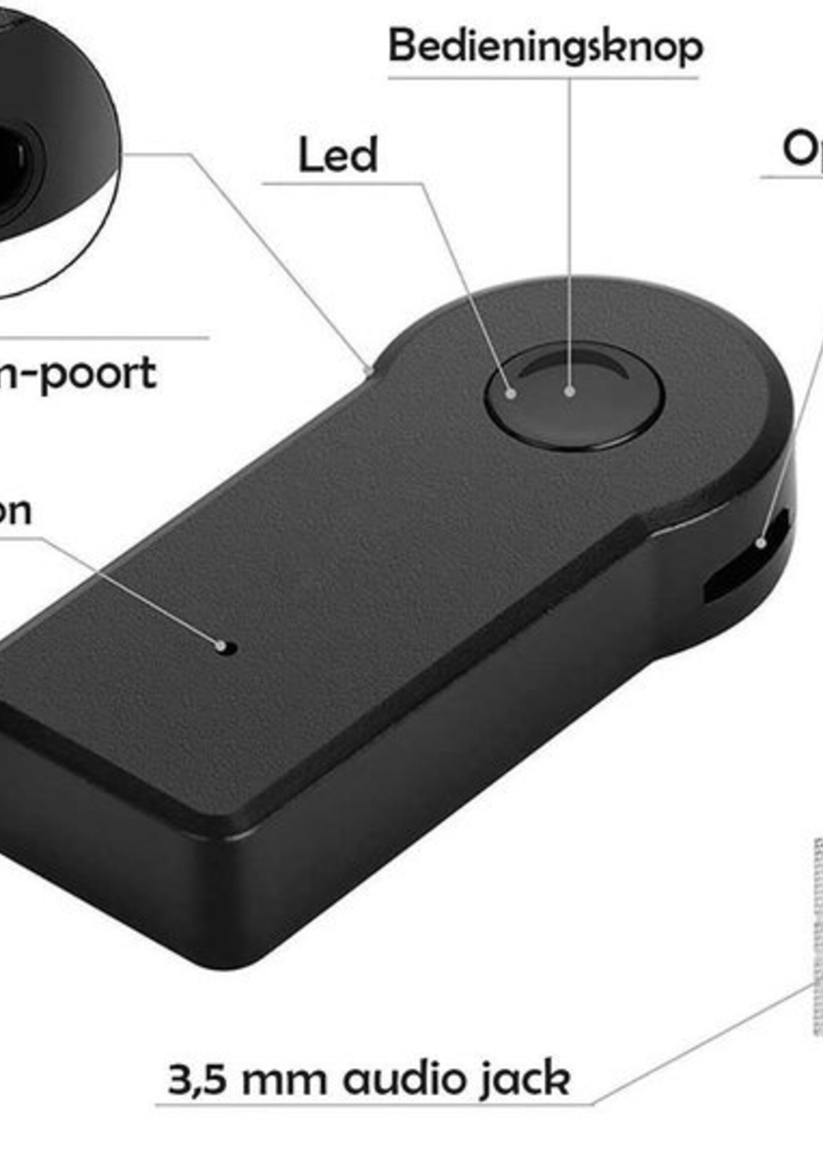 LUQ Bluetooth Adapter Draadloos Receiver Auto Carkit Muziek AUX Audio