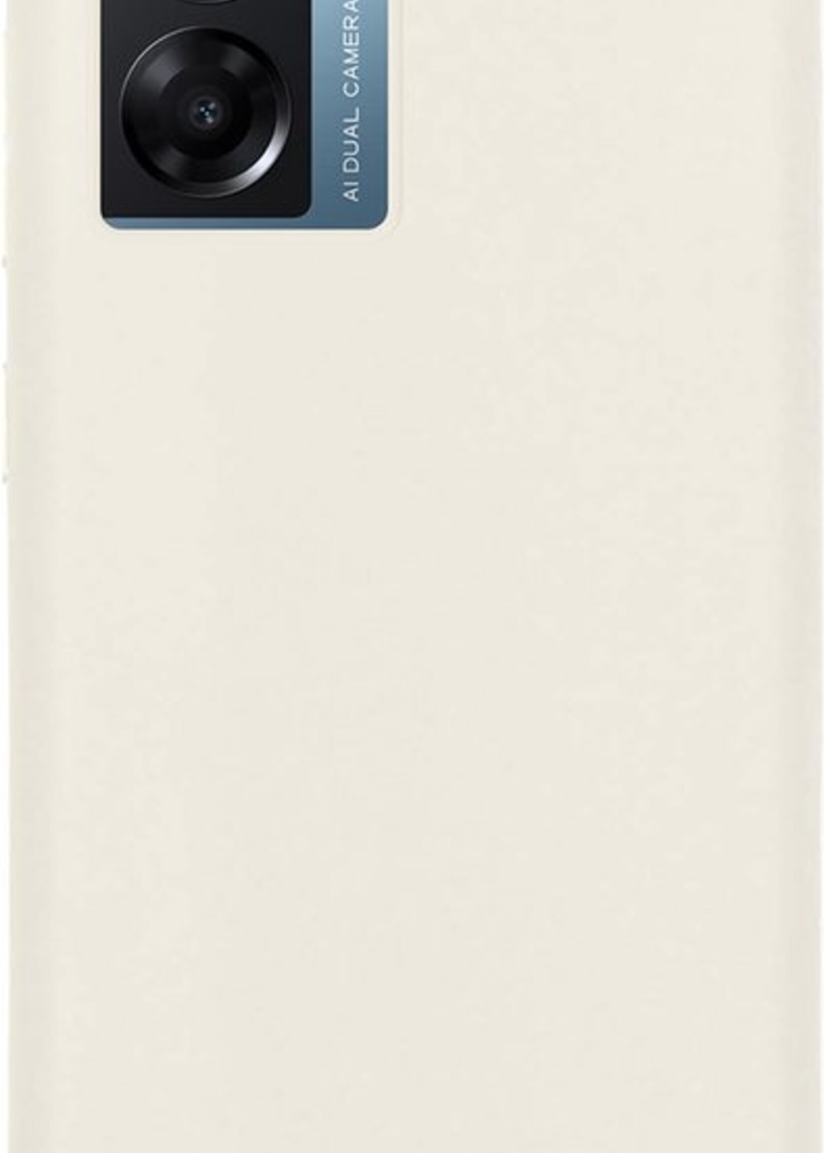 LUQ Hoesje Geschikt voor OPPO A77 Hoesje Siliconen Case - Hoes Geschikt voor OPPO A77 Hoes Siliconen - Wit