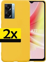 LUQ LUQ OPPO A77 Hoesje Siliconen - Geel - 2 PACK