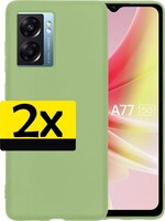 LUQ LUQ OPPO A77 Hoesje Siliconen - Groen - 2 PACK