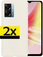 LUQ LUQ OPPO A77 Hoesje Siliconen - Wit - 2 PACK