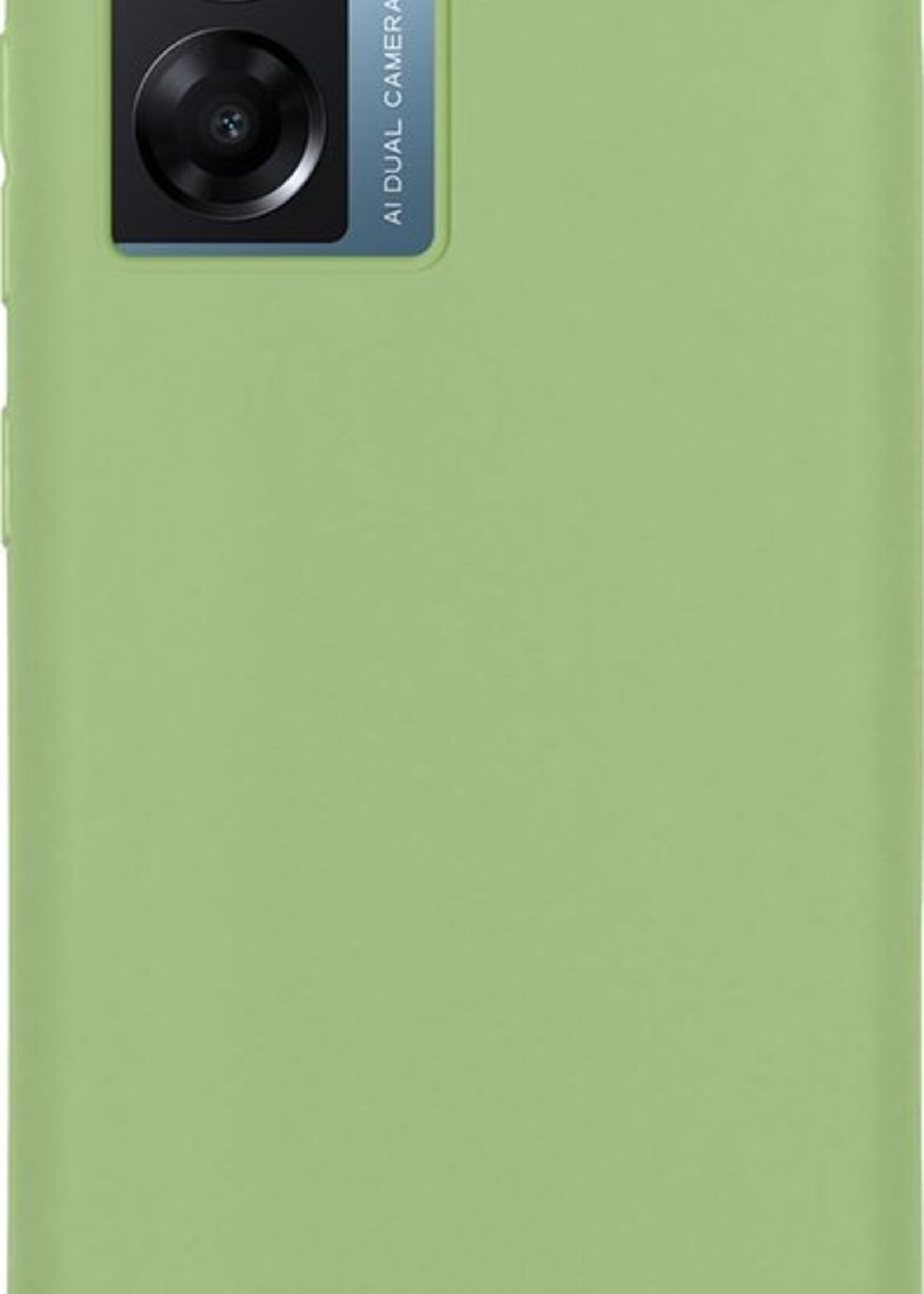 LUQ Hoesje Geschikt voor OPPO A77 Hoesje Siliconen Case Met Screenprotector - Hoes Geschikt voor OPPO A77 Hoes Siliconen - Groen