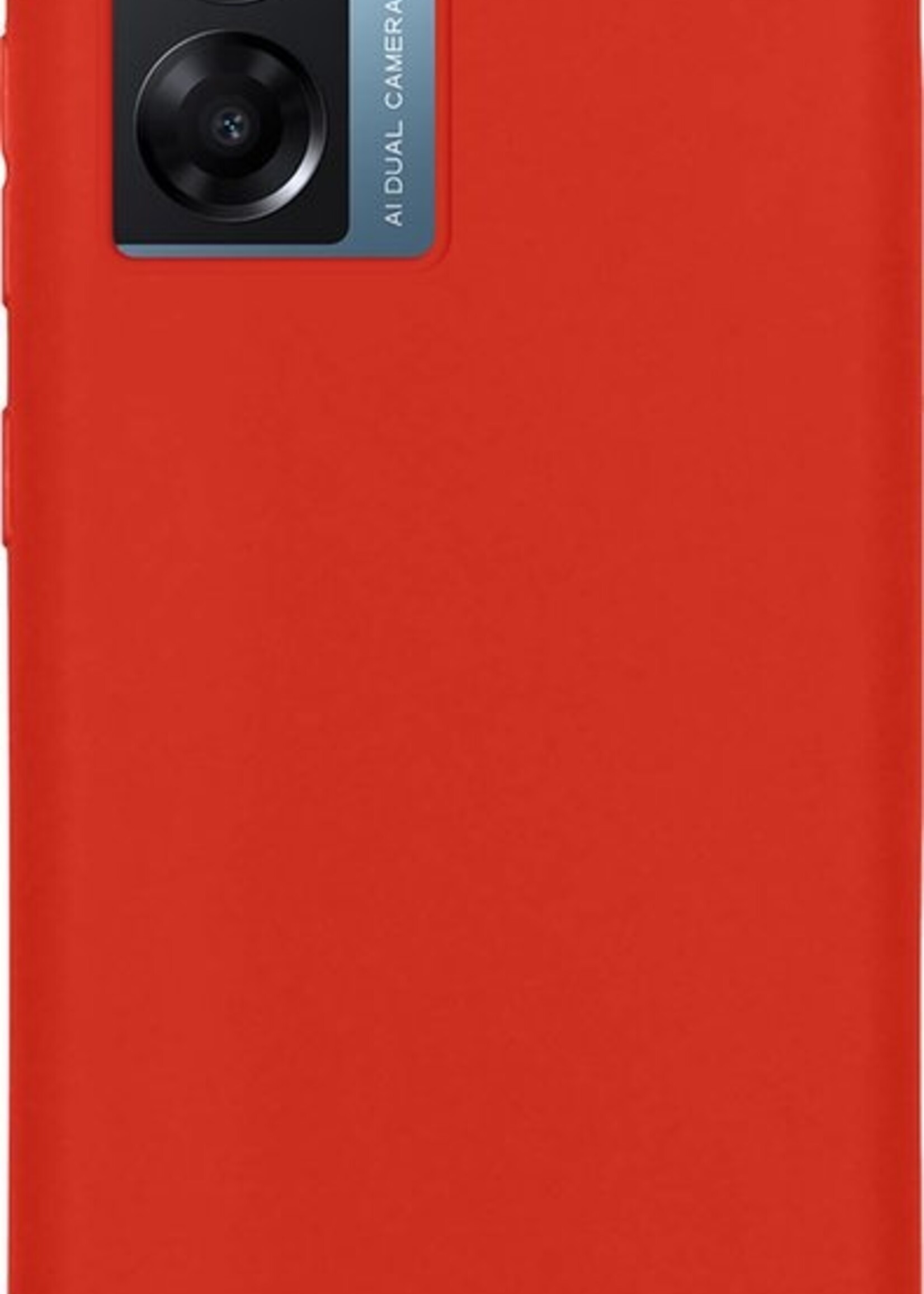 LUQ Hoesje Geschikt voor OPPO A77 Hoesje Siliconen Case Met Screenprotector - Hoes Geschikt voor OPPO A77 Hoes Siliconen - Rood