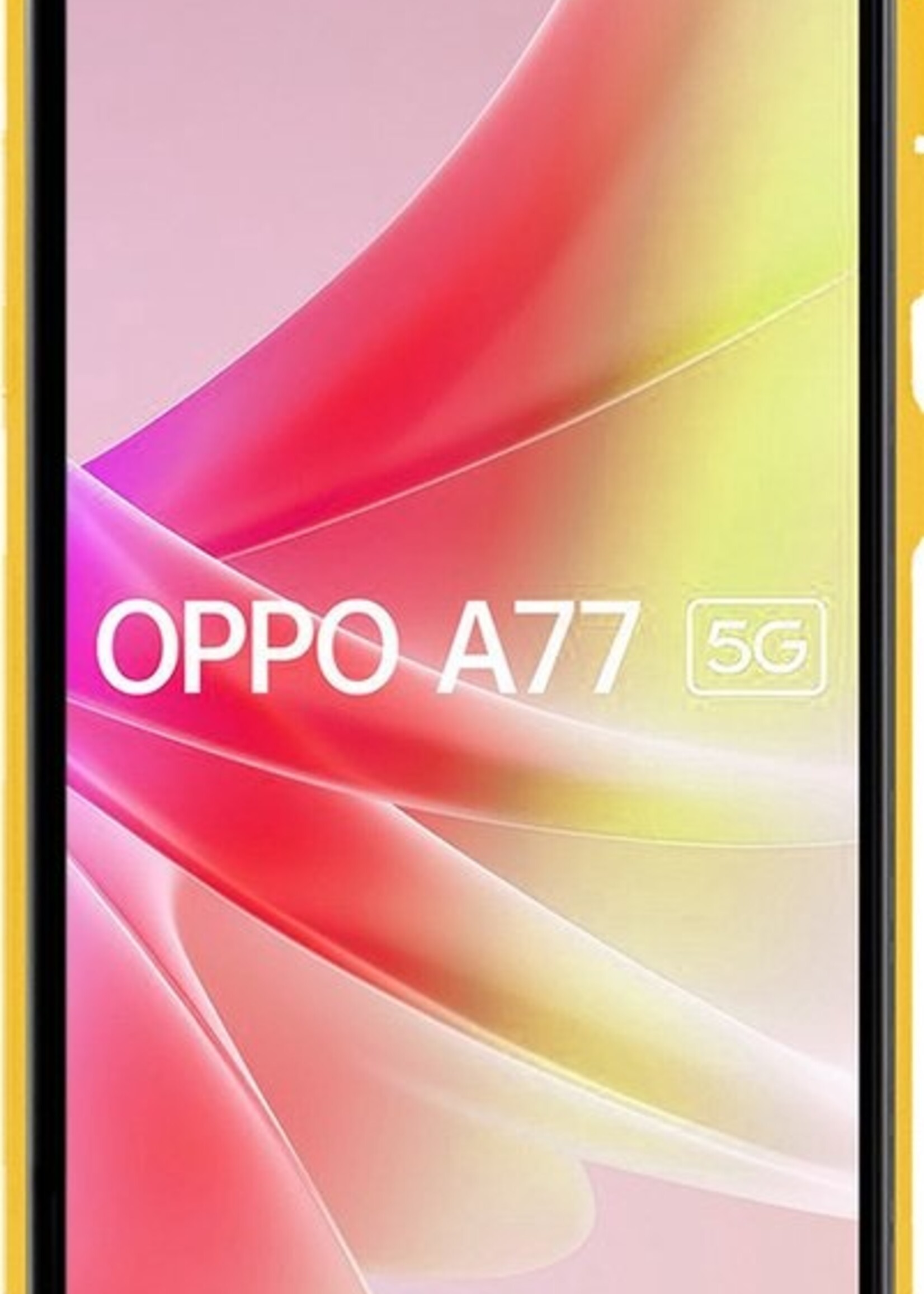 LUQ Hoesje Geschikt voor OPPO A77 Hoesje Siliconen Case Met 2x Screenprotector - Hoes Geschikt voor OPPO A77 Hoes Siliconen - Geel