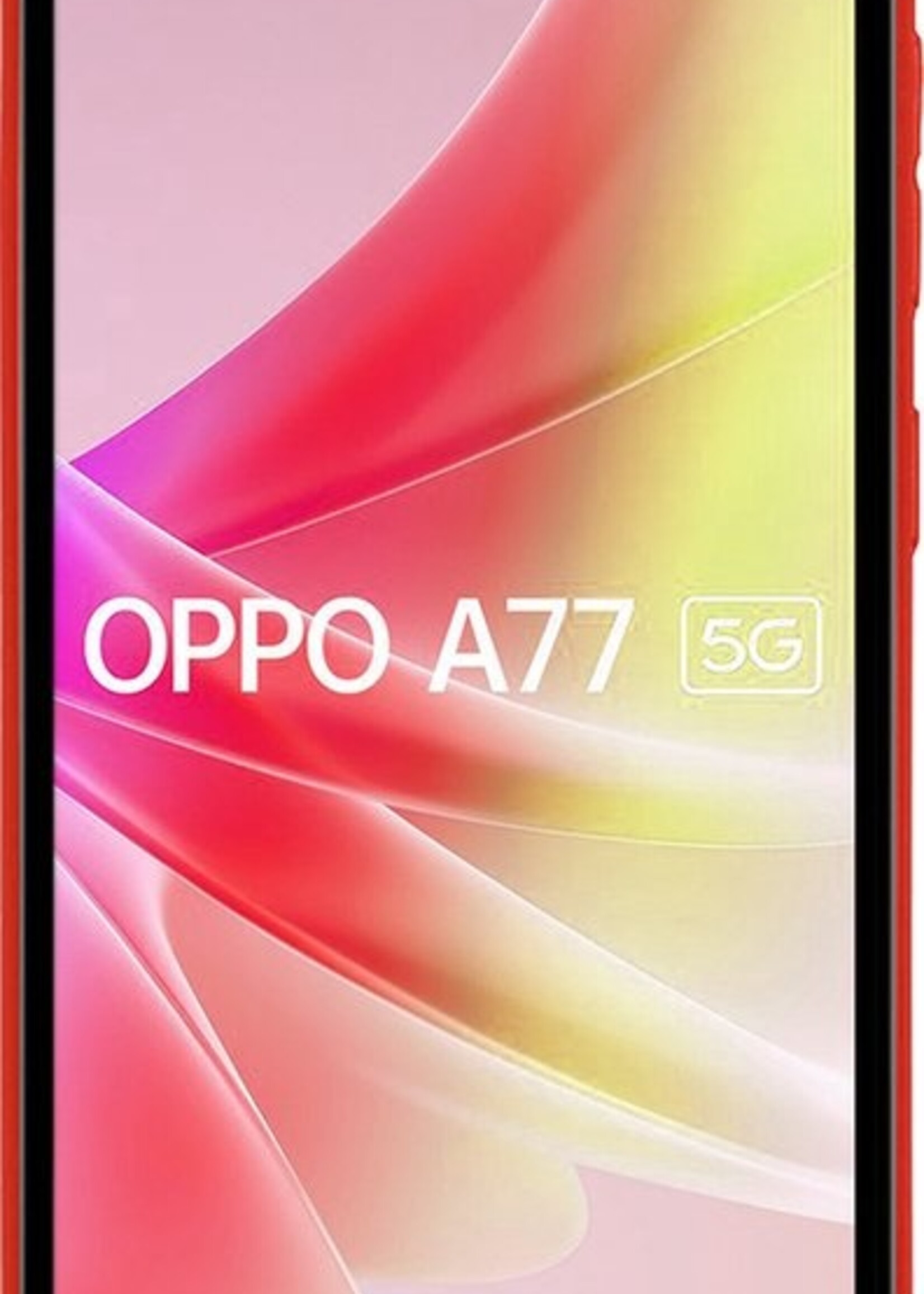 LUQ Hoesje Geschikt voor OPPO A77 Hoesje Siliconen Case Met 2x Screenprotector - Hoes Geschikt voor OPPO A77 Hoes Siliconen - Rood