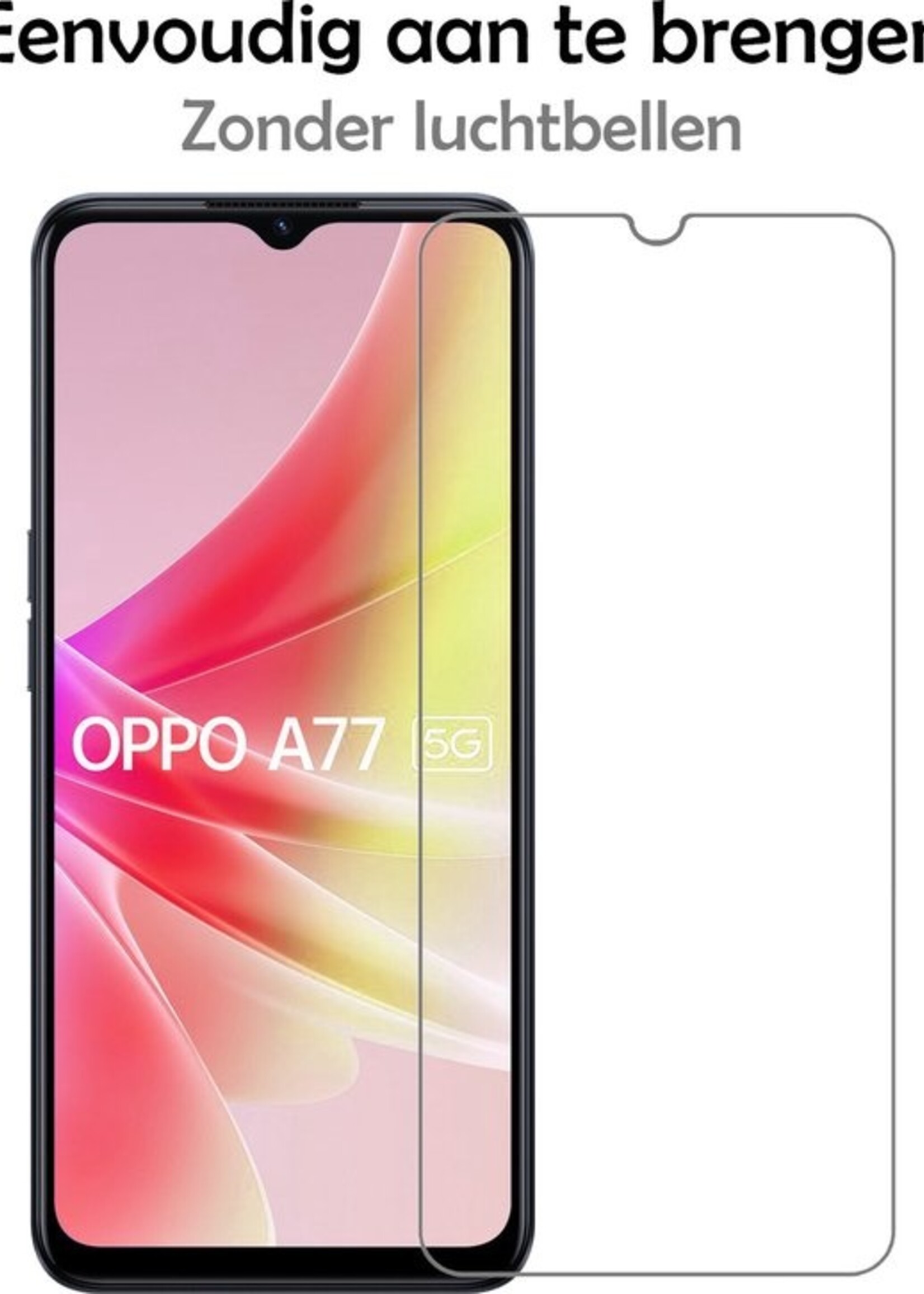 LUQ Hoesje Geschikt voor OPPO A77 Hoesje Siliconen Case Met 2x Screenprotector - Hoes Geschikt voor OPPO A77 Hoes Siliconen - Rood