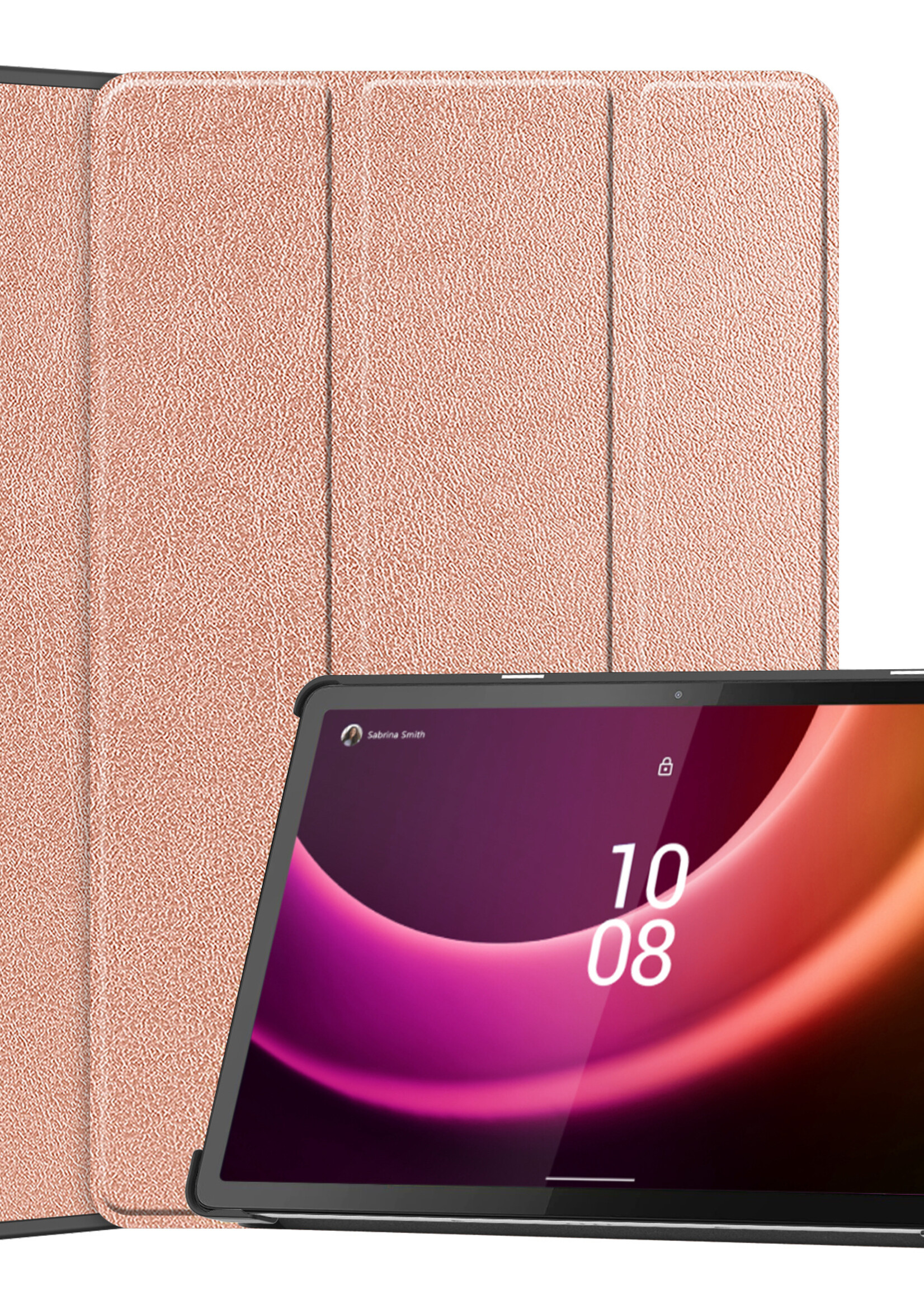 LUQ Hoes Geschikt voor Lenovo Tab P11 (2e Gen) Hoes Luxe Hoesje Book Case - Hoesje Geschikt voor Lenovo Tab P11 (2nd Gen) Hoes Cover - Rosé goud